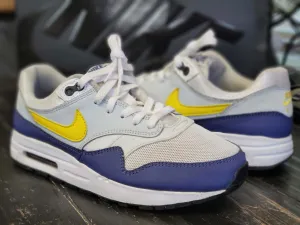 2017 Nike Air Max 1 Gray/Navy Blue/White Running Shoes 807602 107 Kid 7 Women 8.5 Ankle hug