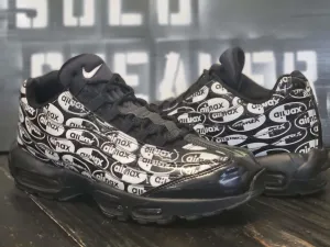 2018 Nike Air Max 95 Black Monogram Patent Sneakers 538416-017 Men 11 hilly - terrain running shoes indoor - running