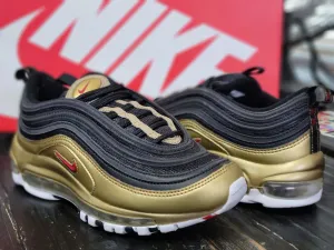 Cushion Support textured - finish shoes 2018 Nike Air Max 97 QS Gold/Black/White Running Shoes AT5458-002 Kid 4 Women 5.5