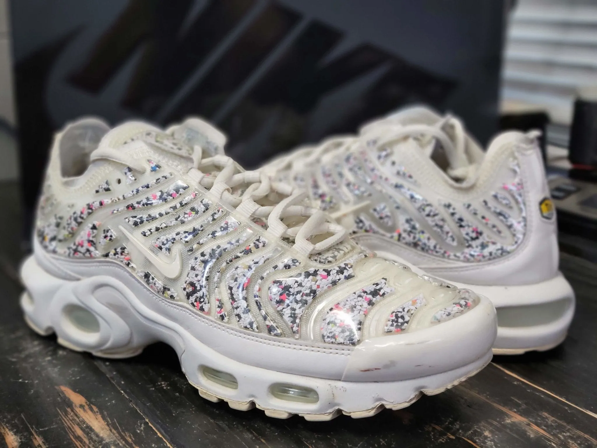 2019 Nike Air Max Plus Clear/White Running Shoes AR0970-002 Women 9 Breathable - panel thin - sole shoes