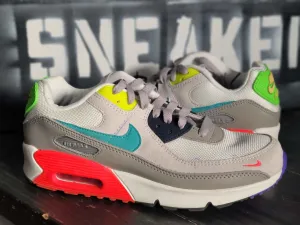 2020 Nike Air Max 90 GS Pearl Grey/Red/White Running Shoes Kid 7Y Women 8.5 running in spring shoes