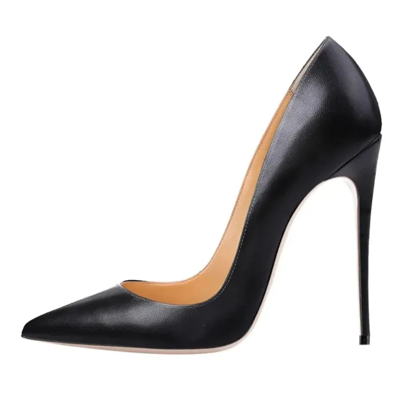 Quick Drying 2025 New Arrival Matte Black Sexy 12cm 10cm Woman High Heels Pointed Toe Shallow Stilettos Pumps Work Ladies Dress Shoes