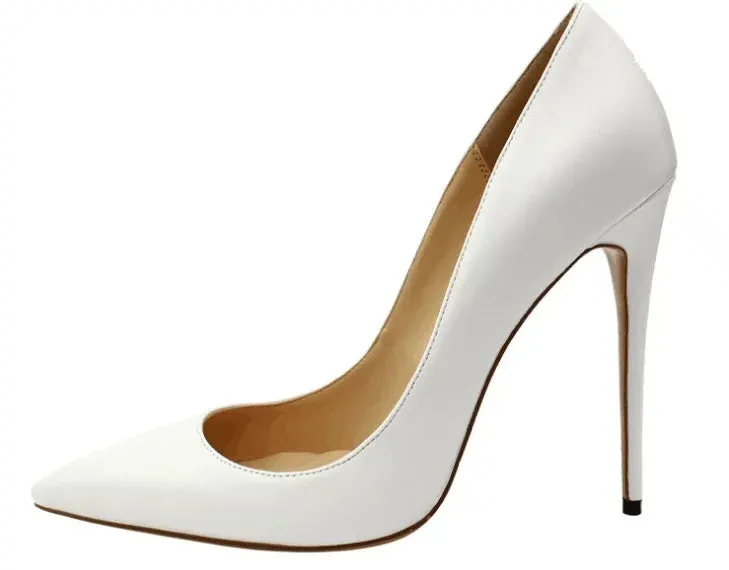 2025 New Arrival Matte Black Sexy 12cm 10cm Woman High Heels Pointed Toe Shallow Stilettos Pumps Work Ladies Dress Shoes Support Gear
