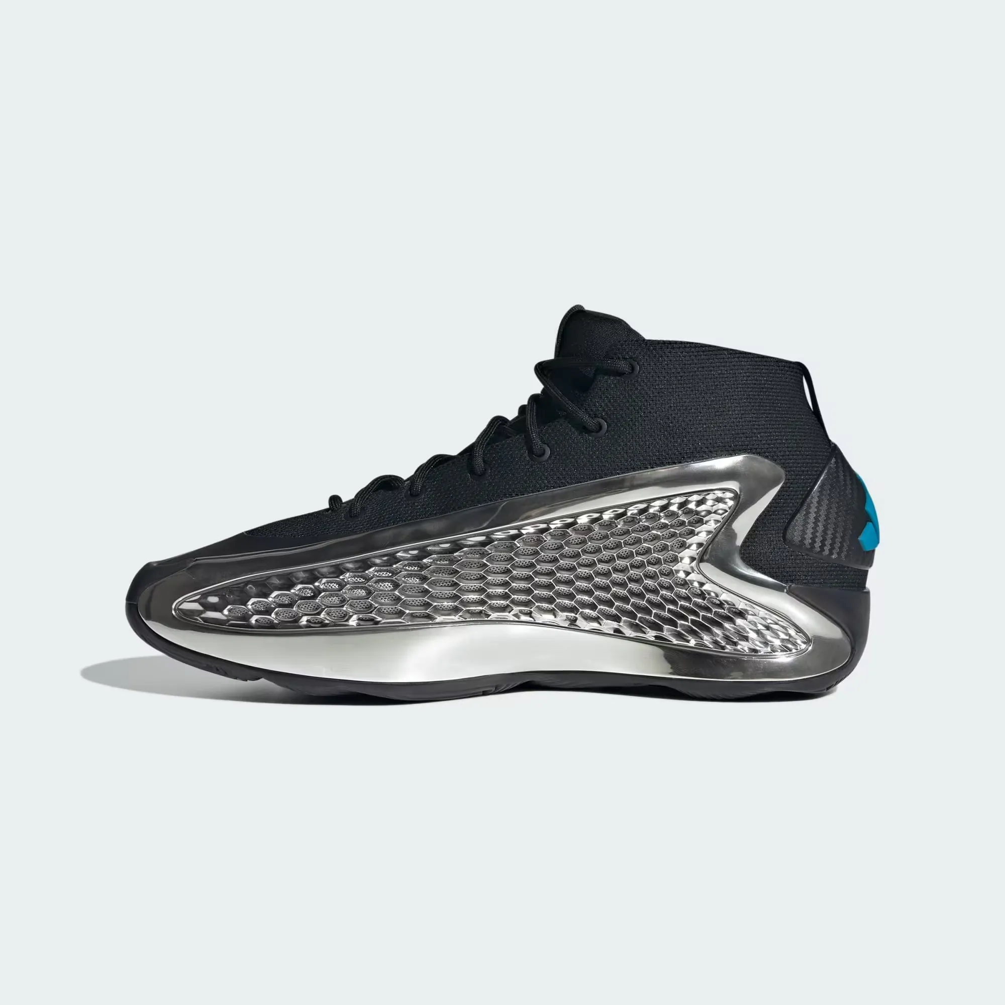 ADIDAS Anthony Edwards 1 Mid Metallic Silver Unibody Construction Worn Daily
