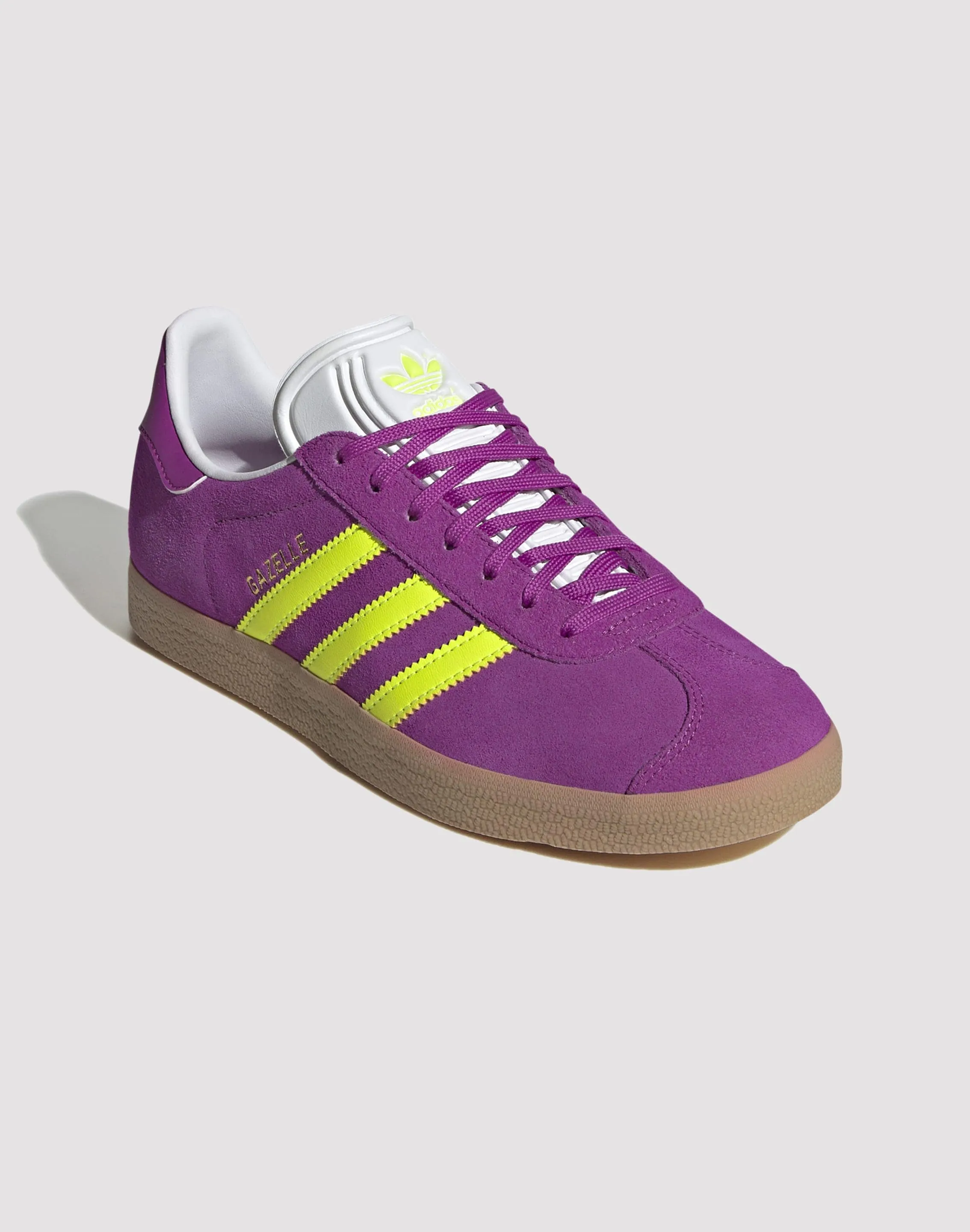 Impact Diffusing Design Adidas Originals Gazelle "Purple Burst/Solar Yellow/Off-White"