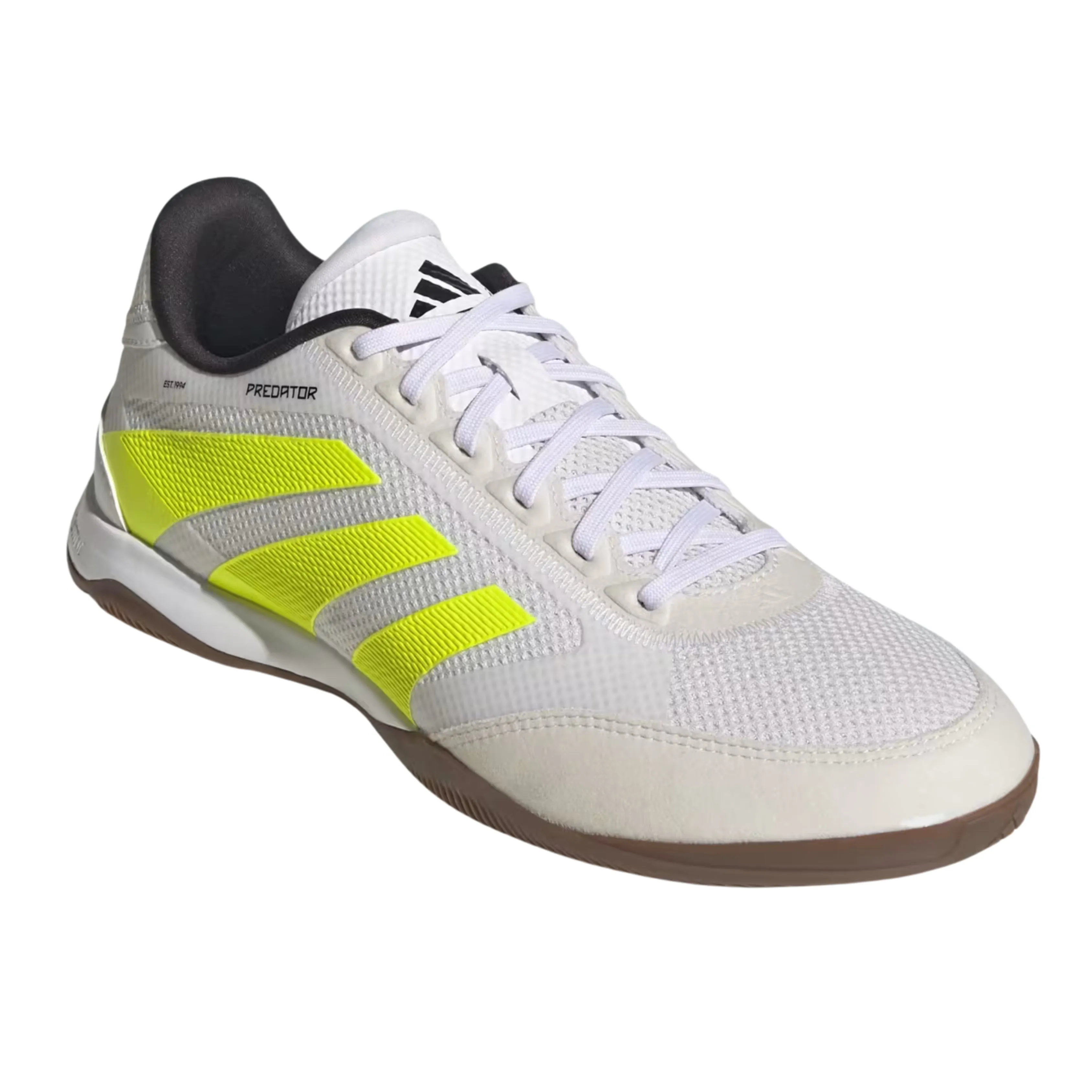 adidas Predator League Indoor Soccer Shoes (White/Lucid Lemon/Black) golf shoes Slip-on kids' shoes