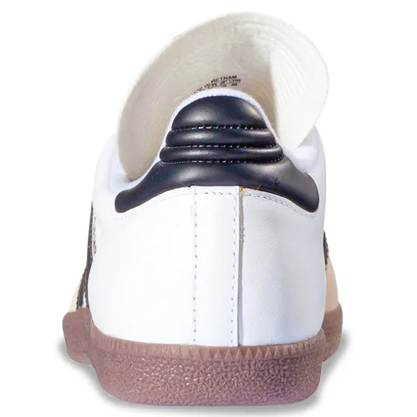 adidas Samba Classic Indoor Shoes (White/Black) dust - resistant shoes Pom-pom kids' shoes