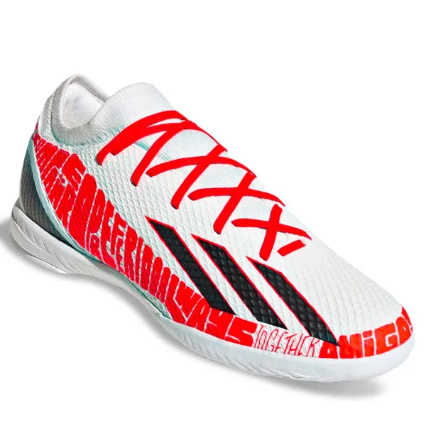adidas X Speedportal Messi.3 Indoor Soccer Shoes (White/Solar Red) high school sports shoes