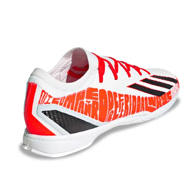 adidas X Speedportal Messi.3 Indoor Soccer Shoes (White/Solar Red) Water Resistant