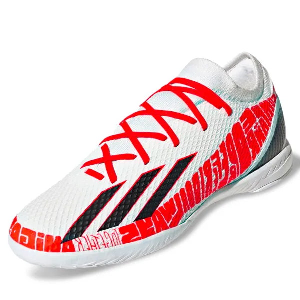 Wedge kids' shoes game day essential adidas X Speedportal Messi.3 Indoor Soccer Shoes (White/Solar Red)