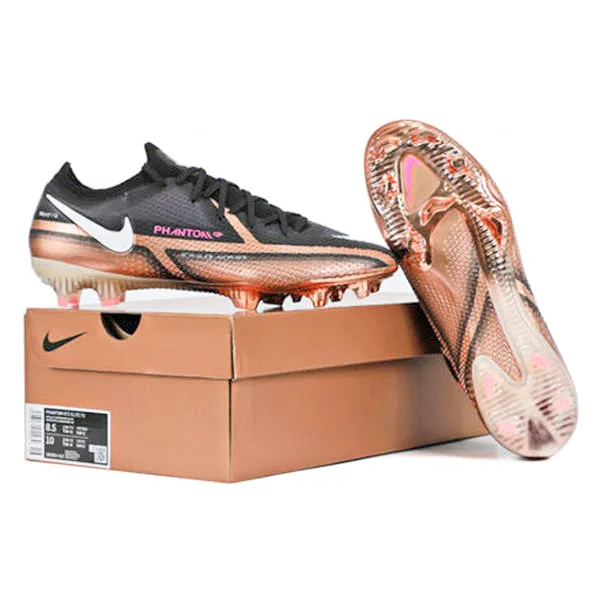 Nike Phantom GT2 Elite Q FG Firm Ground Soccer Cleat (Metallic Copper/Black) Narrow Toe Box skateboarding boots