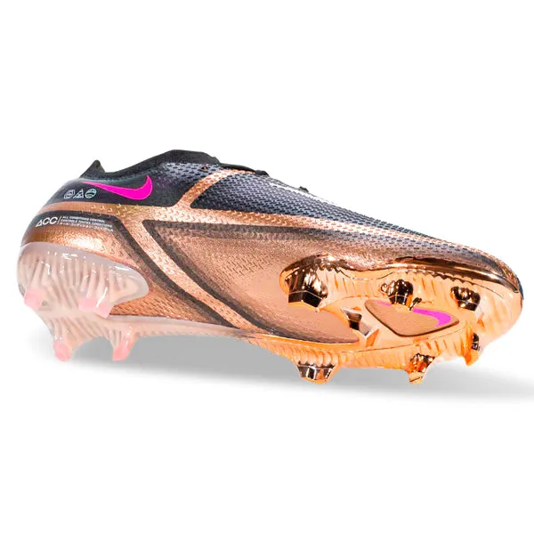 Comfortable kids' shoes Nike Phantom GT2 Elite Q FG Firm Ground Soccer Cleat (Metallic Copper/Black)