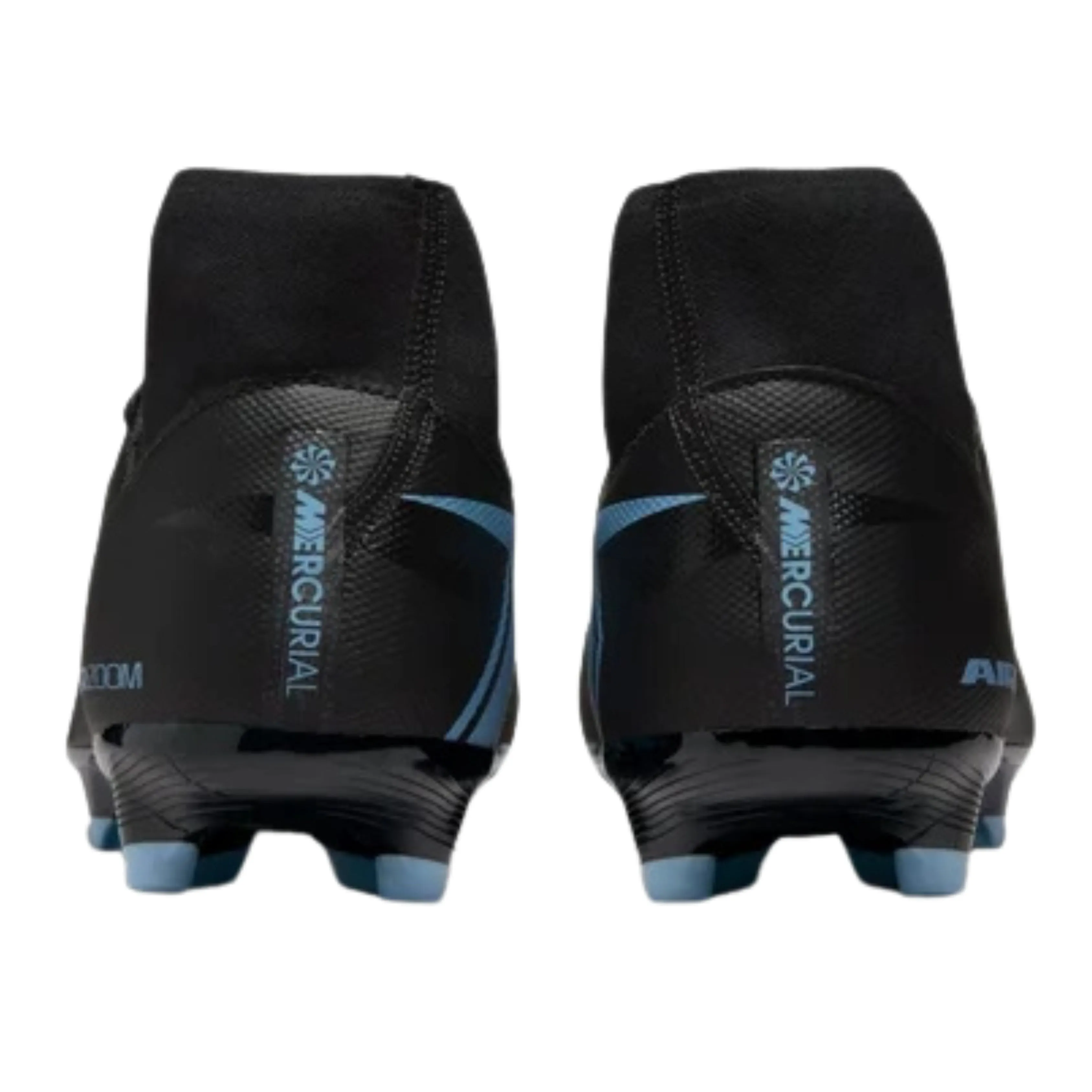 Nike Zoom Superfly 10 Academy Firm Ground/Multiground Soccer Cleats (Black/Ice Blue) shock - plate shoes