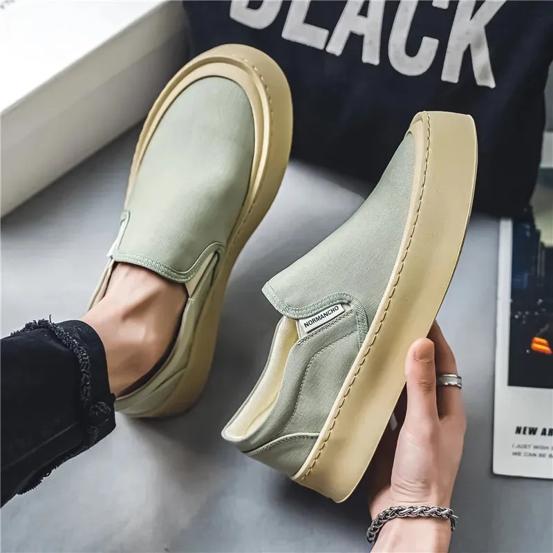 Color Pop Supportive structure New Arrival Low Price Mens Breathable High Quality Casual Shoes Solid Color Canvas Casual Shoes Slip On Men Fashion Flats Loafer