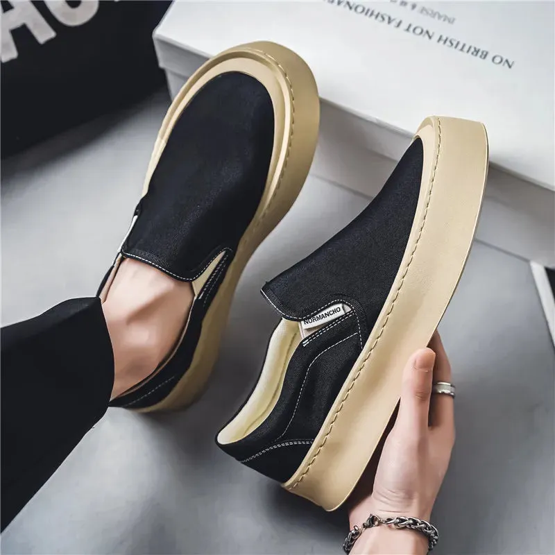 Ice Grip New Arrival Low Price Mens Breathable High Quality Casual Shoes Solid Color Canvas Casual Shoes Slip On Men Fashion Flats Loafer
