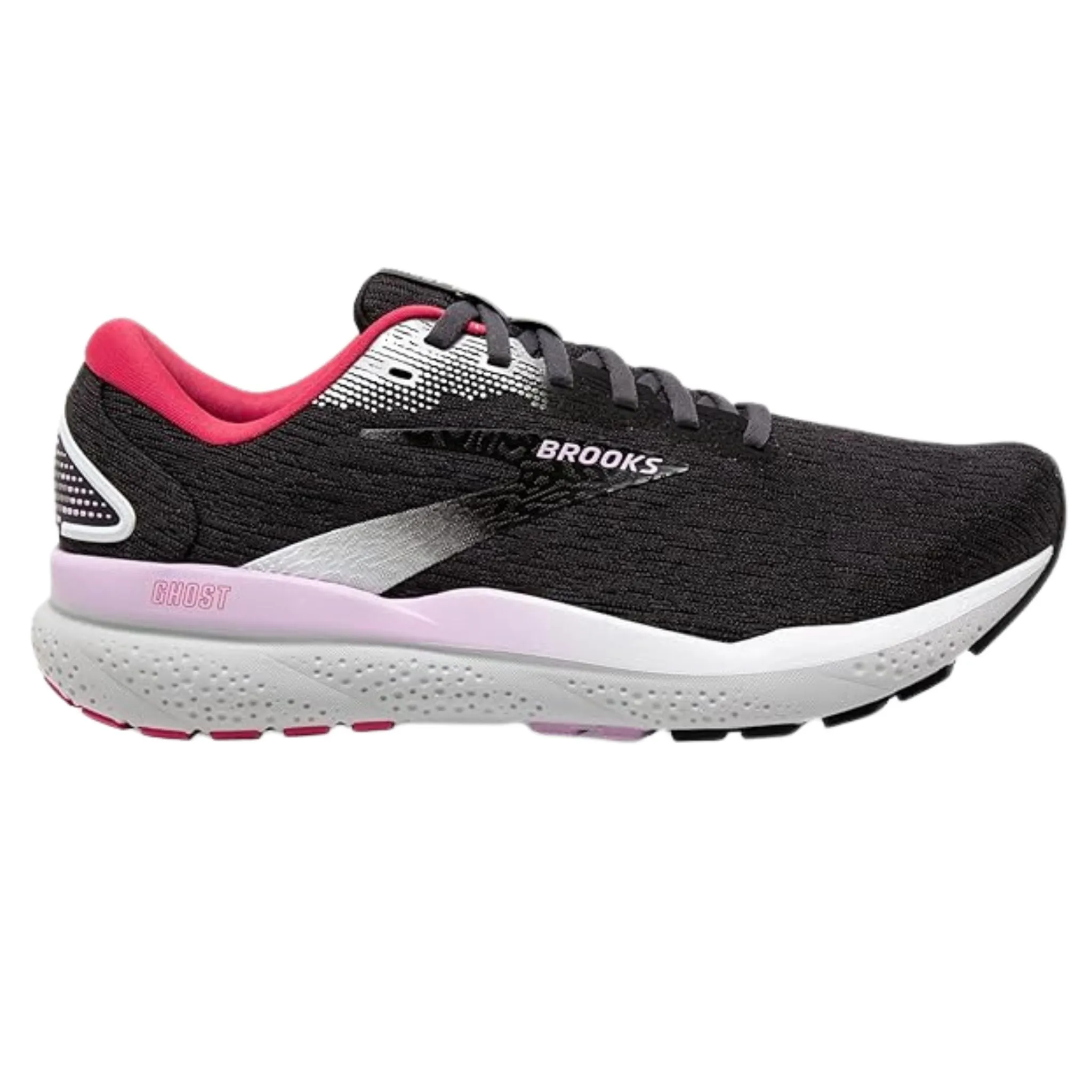 Soft Soft Footbed Brooks Women's 120407 051 Ghost 16 Black Ebony Raspberry Cushion Support Running Shoes