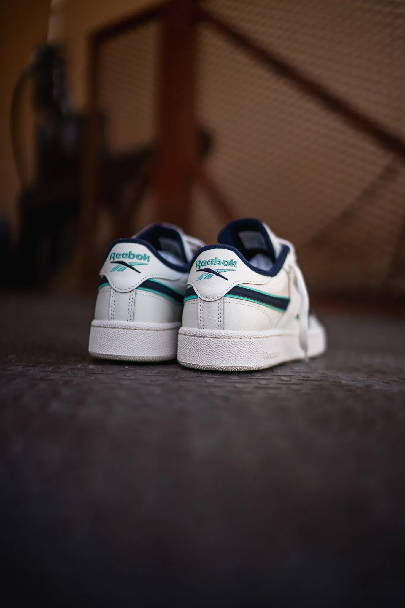 Mens Reebok Club C Revenge (Cream/Hornet) thin heel
