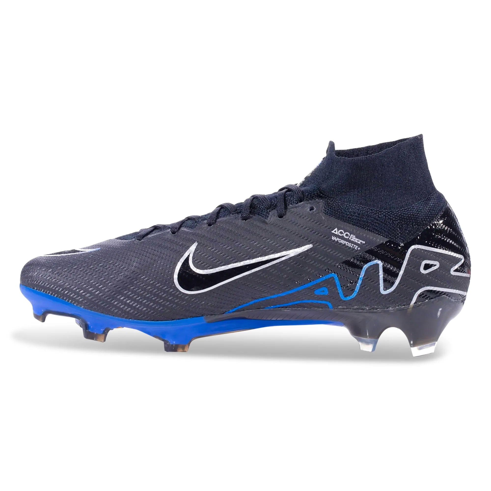 Ergonomic Design Nike Zoom Mercurial Superfly 9 Elite Firm Ground Firm Ground Soccer Cleat (Black/Chrome/Hyper Royal)