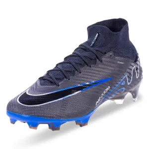 shin guards hard - upper shoes Nike Zoom Mercurial Superfly 9 Elite Firm Ground Firm Ground Soccer Cleat (Black/Chrome/Hyper Royal)