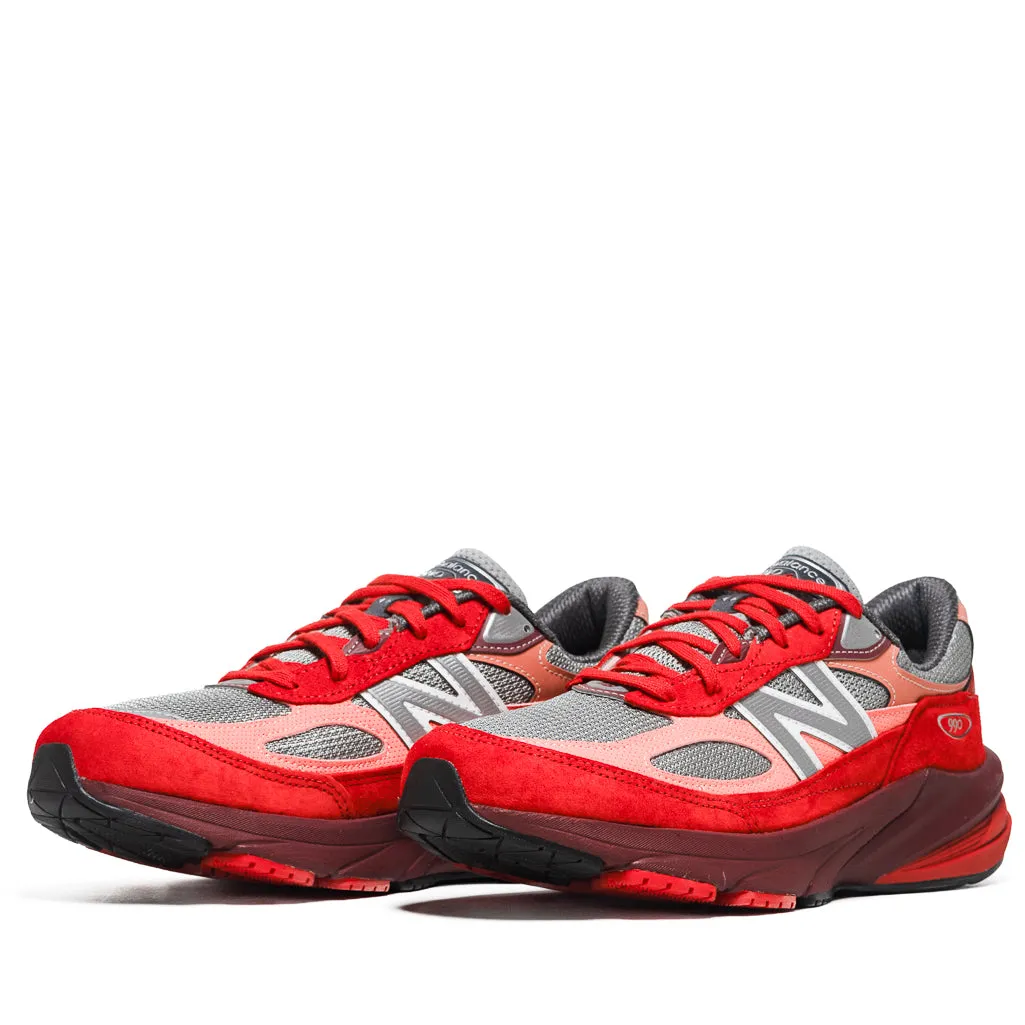 New Balance Made In USA 990v6 - Molten Lava/Monarch Burgundy running in private tracks shoes