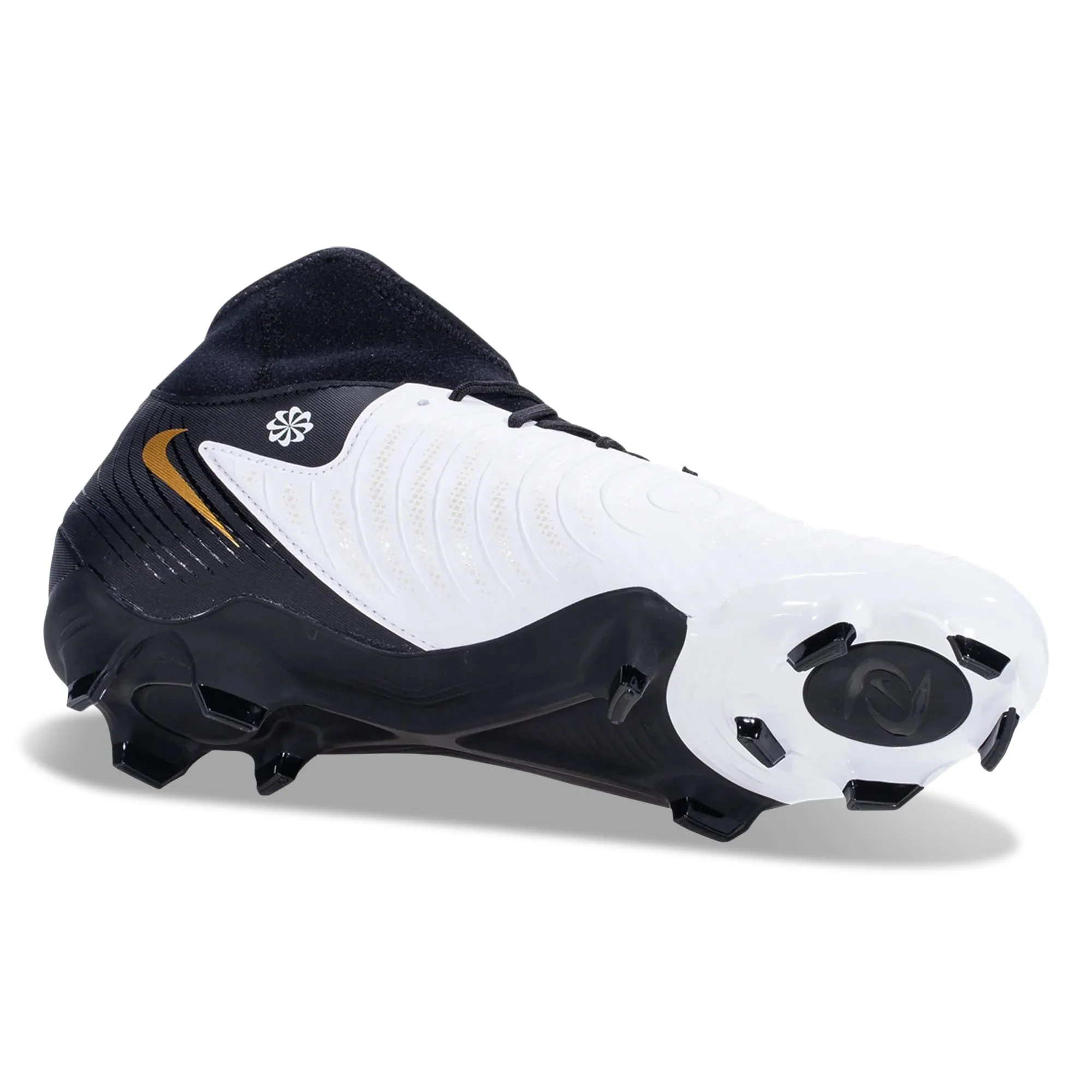 Nike Phantom Luna II Academy FG/MG Soccer Cleats (White/Black-Metallic Gold Coin) style matching high - top shoes