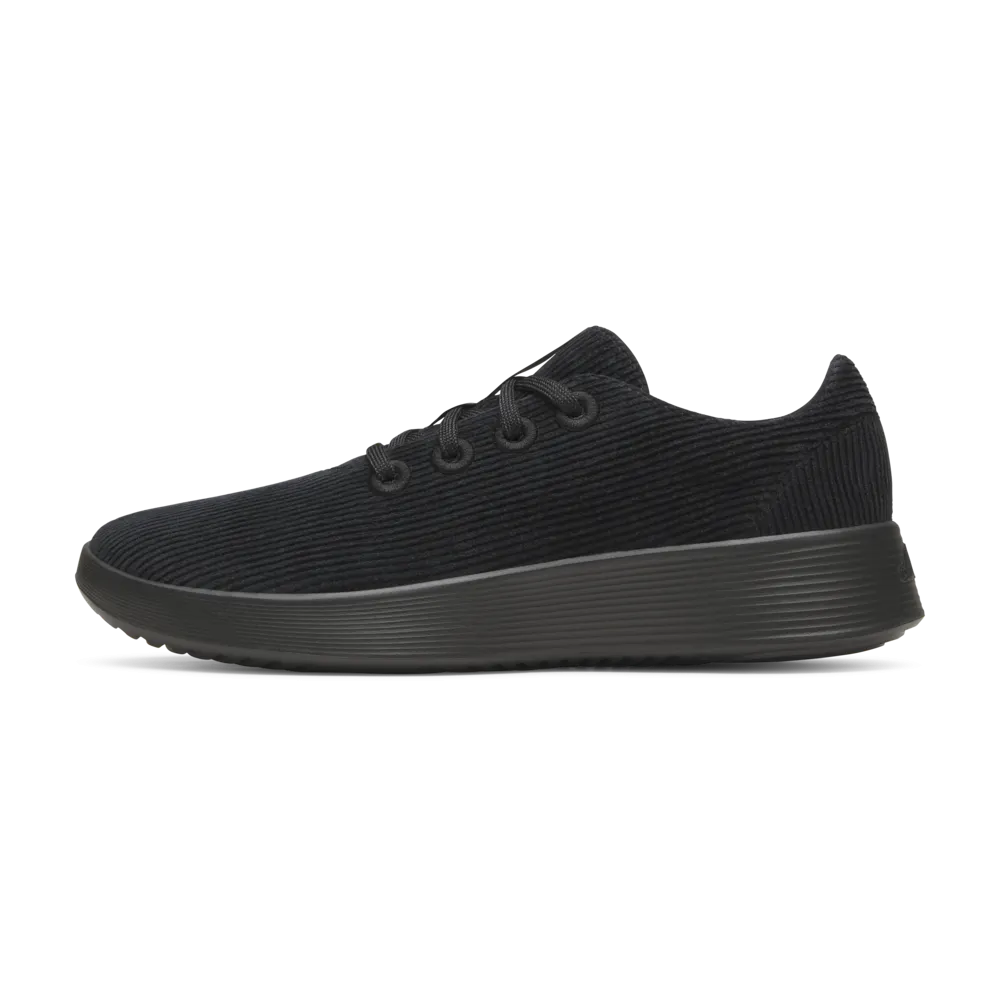 Slim Profile Step Right Men's Runner Go - Corduroy - Natural Black (Dark Grey Sole)