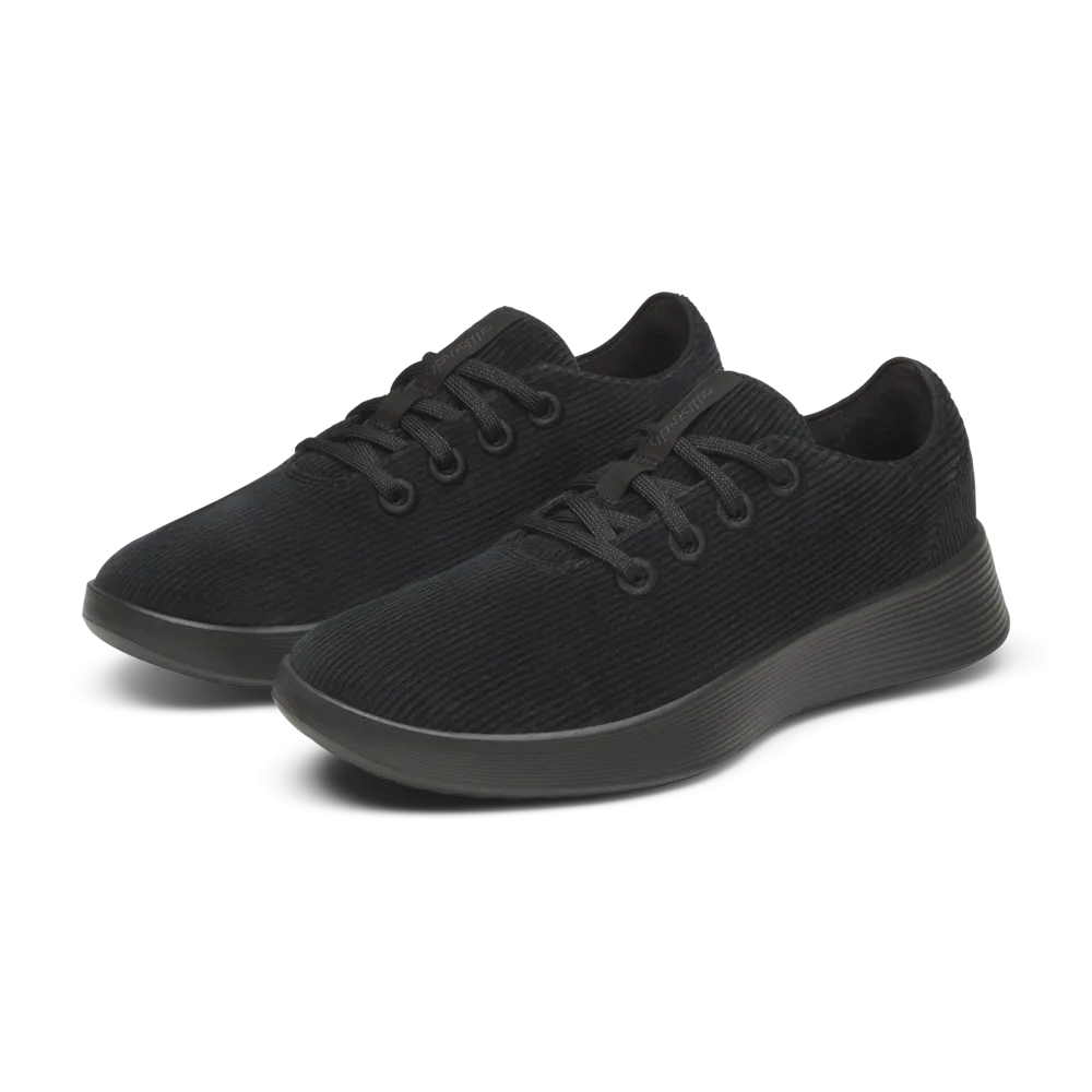 Slip   On Cloud Soft Men's Runner Go - Corduroy - Natural Black (Dark Grey Sole)