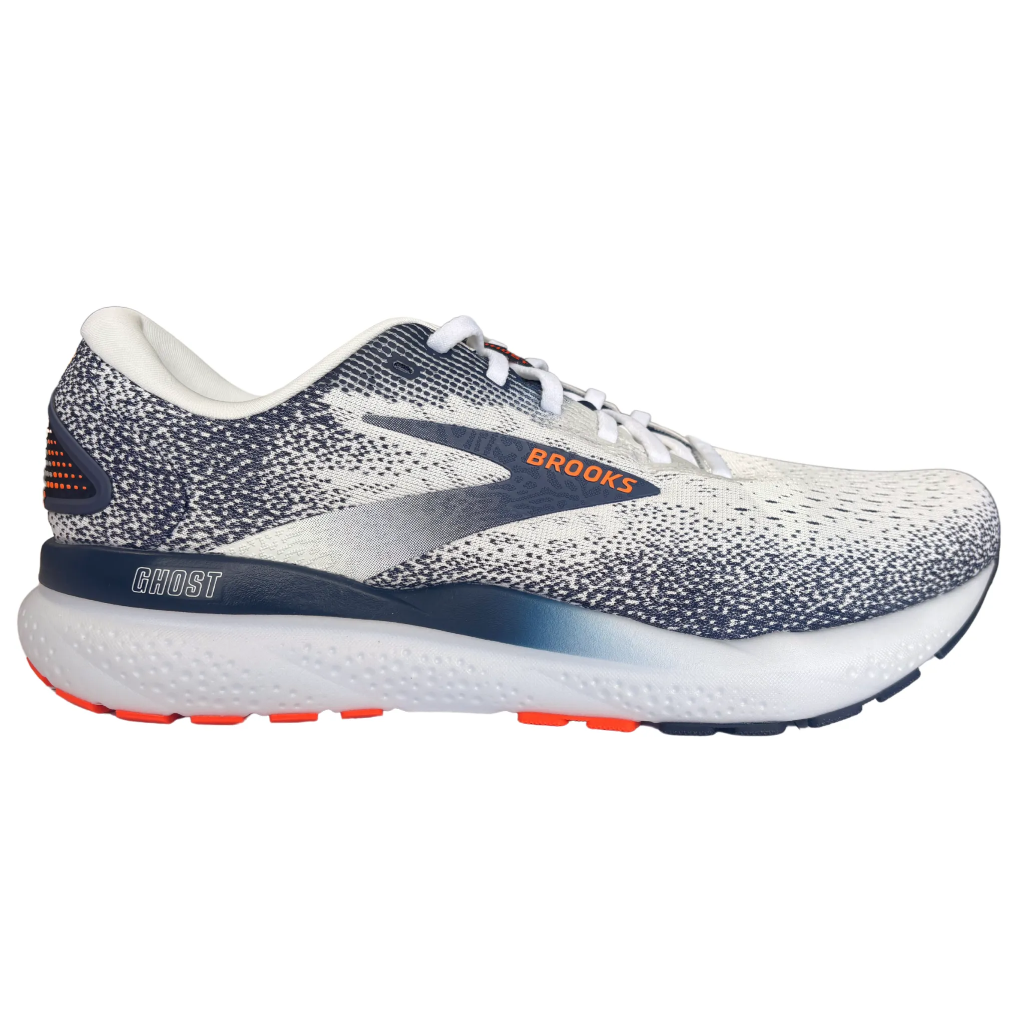 Fashion Glow Neutral Glow Brooks Men's 110418 130 Ghost 16 White Peacoat Orange Cushion Support Running Shoes