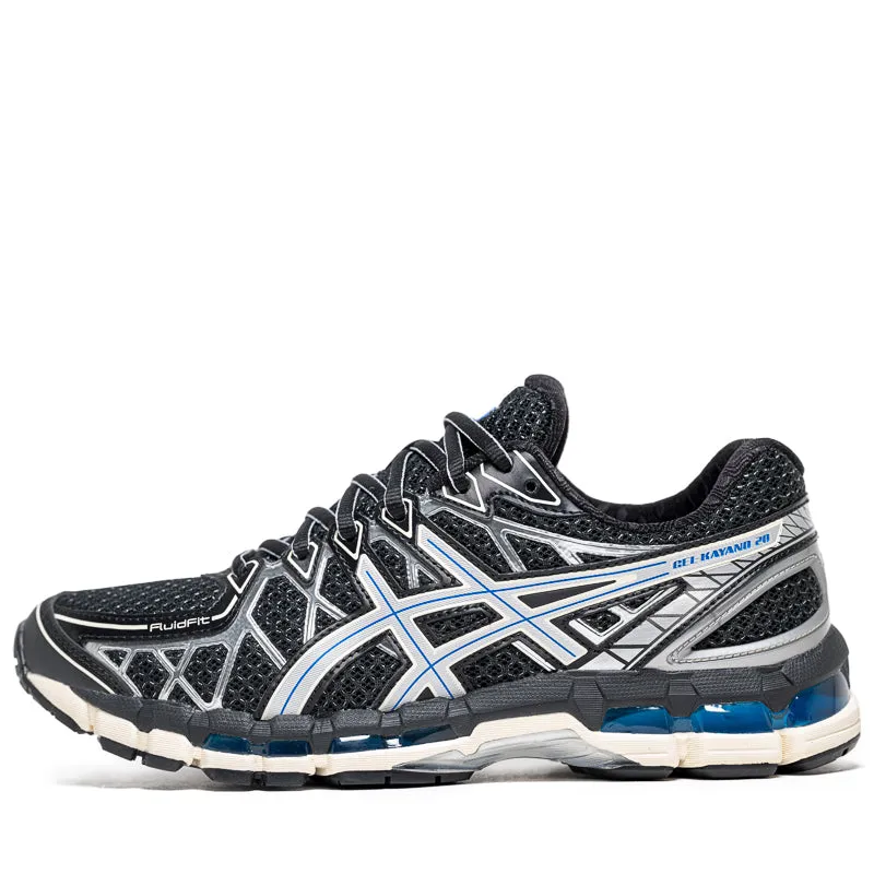 Asics Gel-Kayano 20 - Black/Pure Silver running - challenge perforated - upper shoes