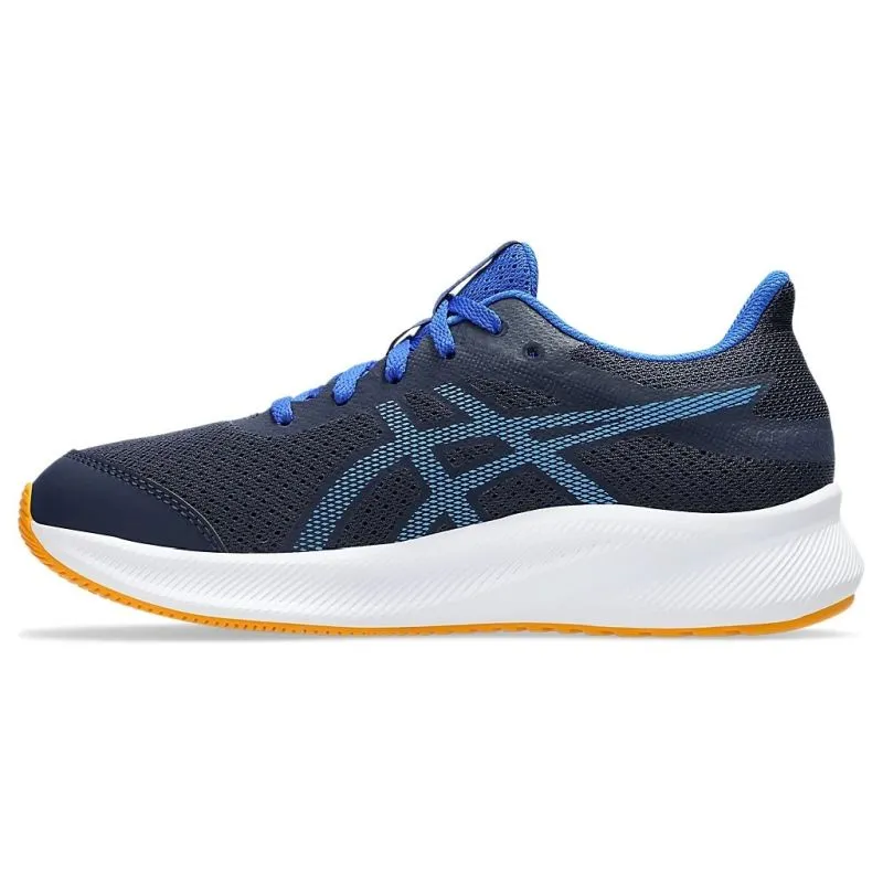 running in sloped tracks shoes ASICS Patriot 13 GS Kids Running Shoes