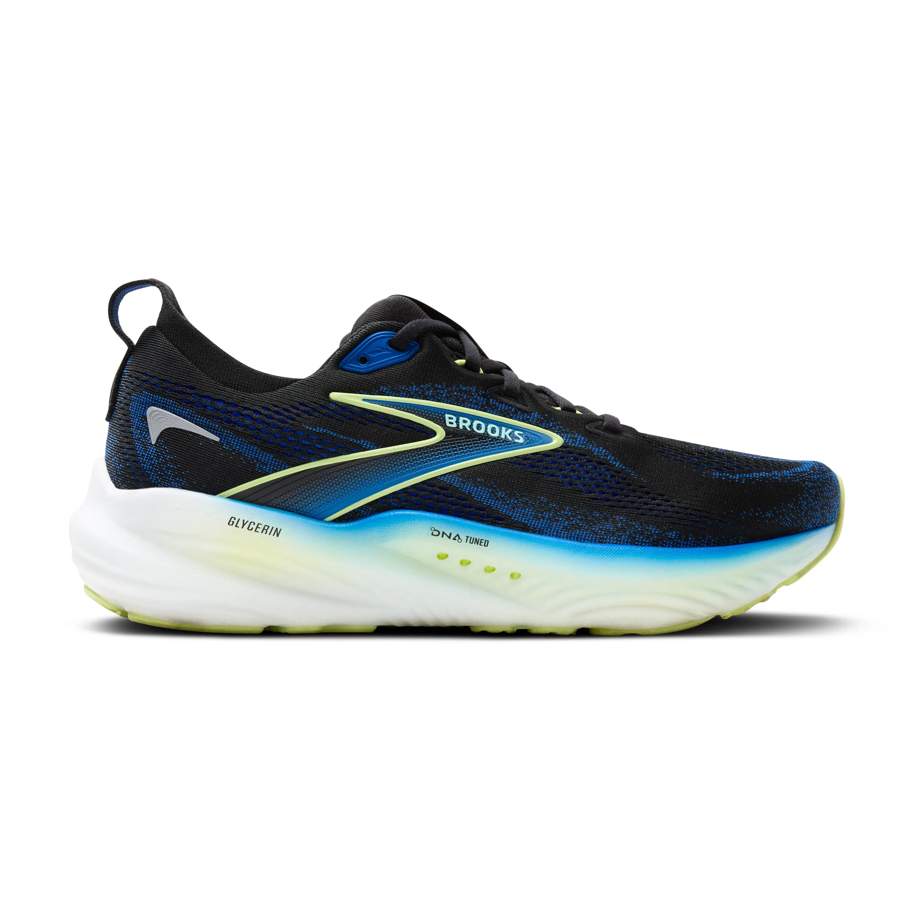 beach equipment running shoes with gel cushioning MEN'S GLYCERIN 22 - D - 002 BLACK/COBALT/NEO YELLOW