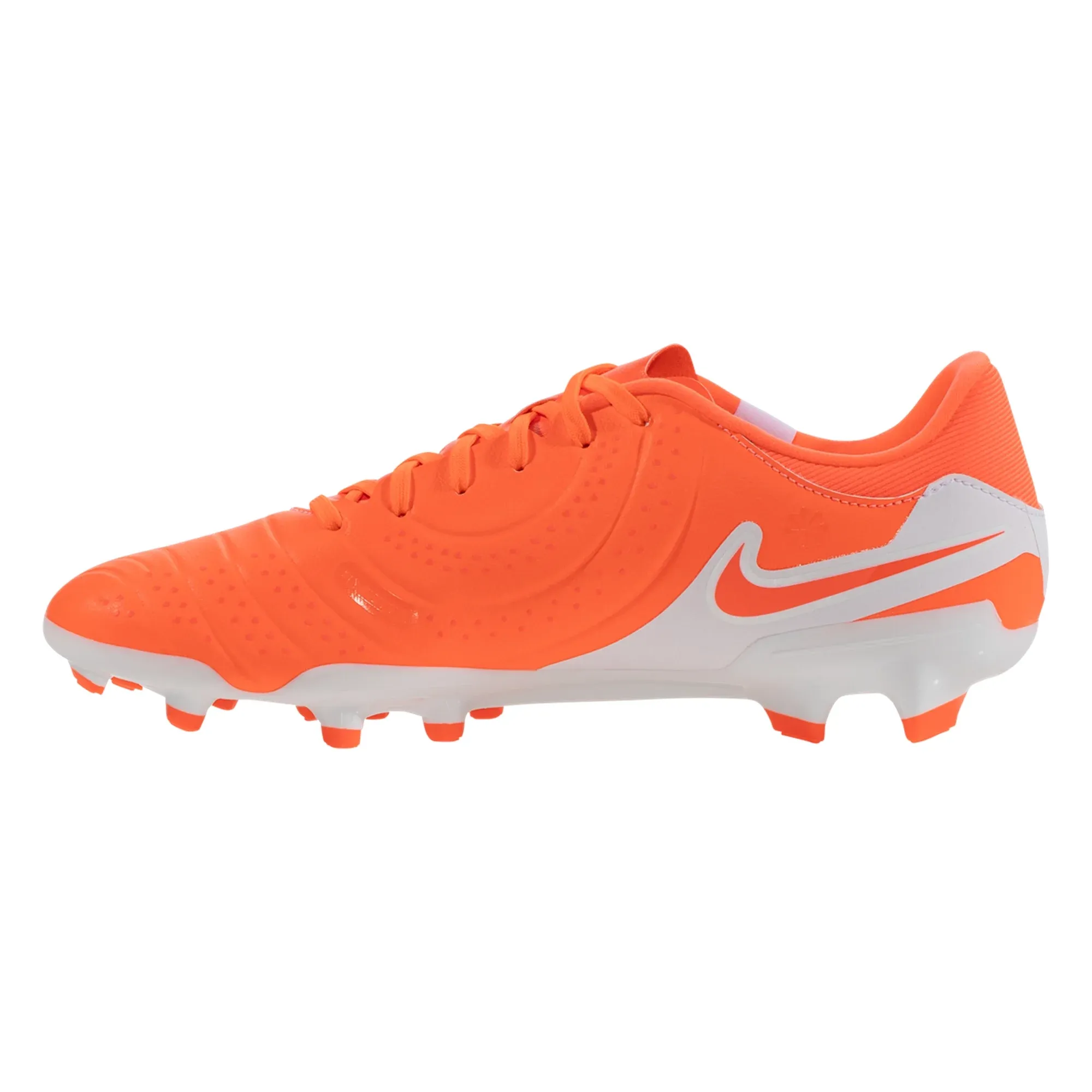 Nike Legend 10 Academy FG/MG Soccer Cleats (Hot Lava/White) Machine-washable kids' shoes indoor athletes