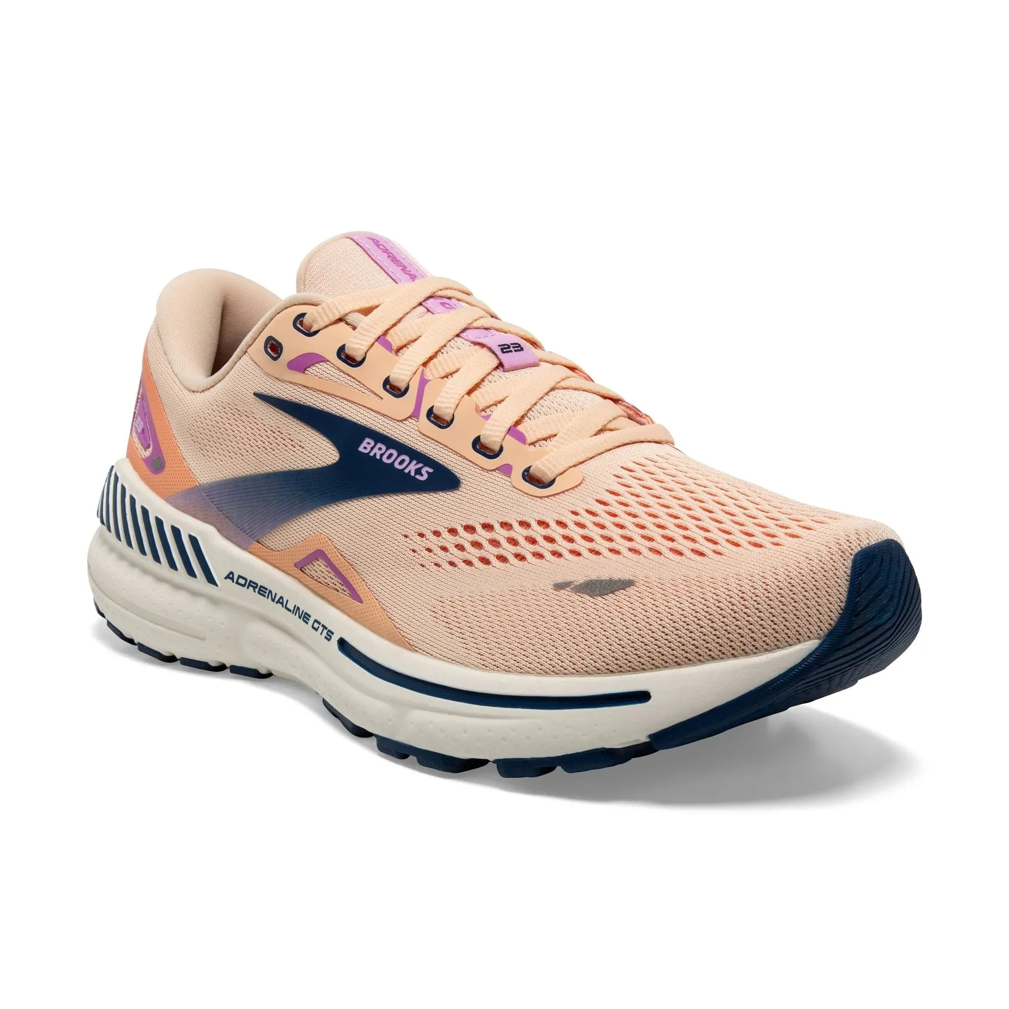 Superior shock absorption Everyday Shoes Brooks Women's 120381 795 Adrenaline GTS 23 Apricot Estate Blue Orchid Cushion Support Running Shoes