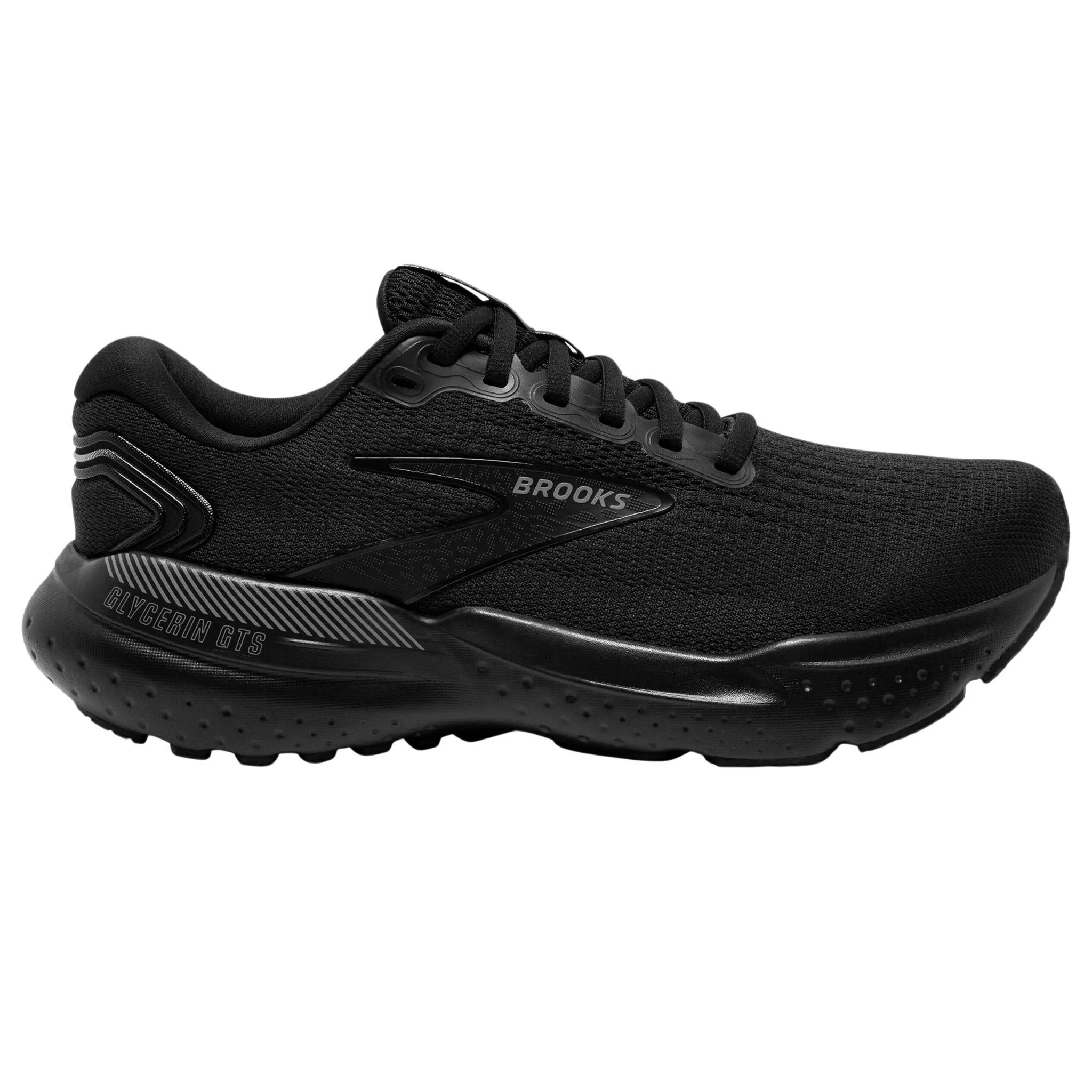 Stable base Brooks Men's 110420 020 Glycerin GTS 21 Black Black Ebony Cushion Support Running Shoes (WIDE)