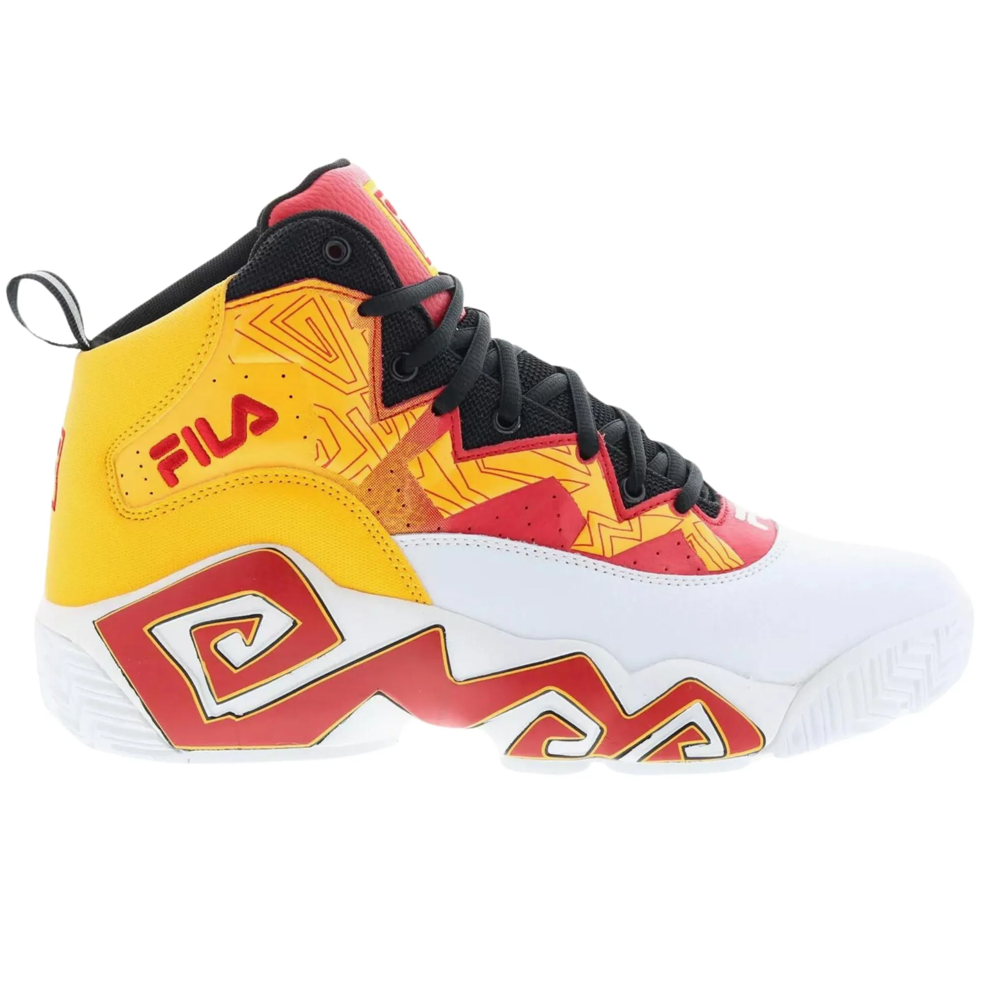 Fila Men's 1BM01746- 123  MB Jamal Mashburn White Gold Fusion Red Retro Basketball Shoes Cold Safe Reinforced toe