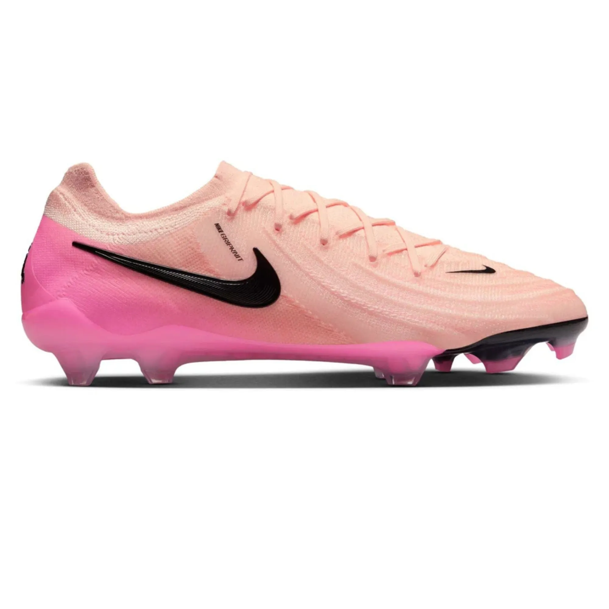 Nike Phantom GX II Elite FG Soccer Cleats (Crimson Tint/Pink Blast) Low-top kids' shoes Roll-up kids' shoes