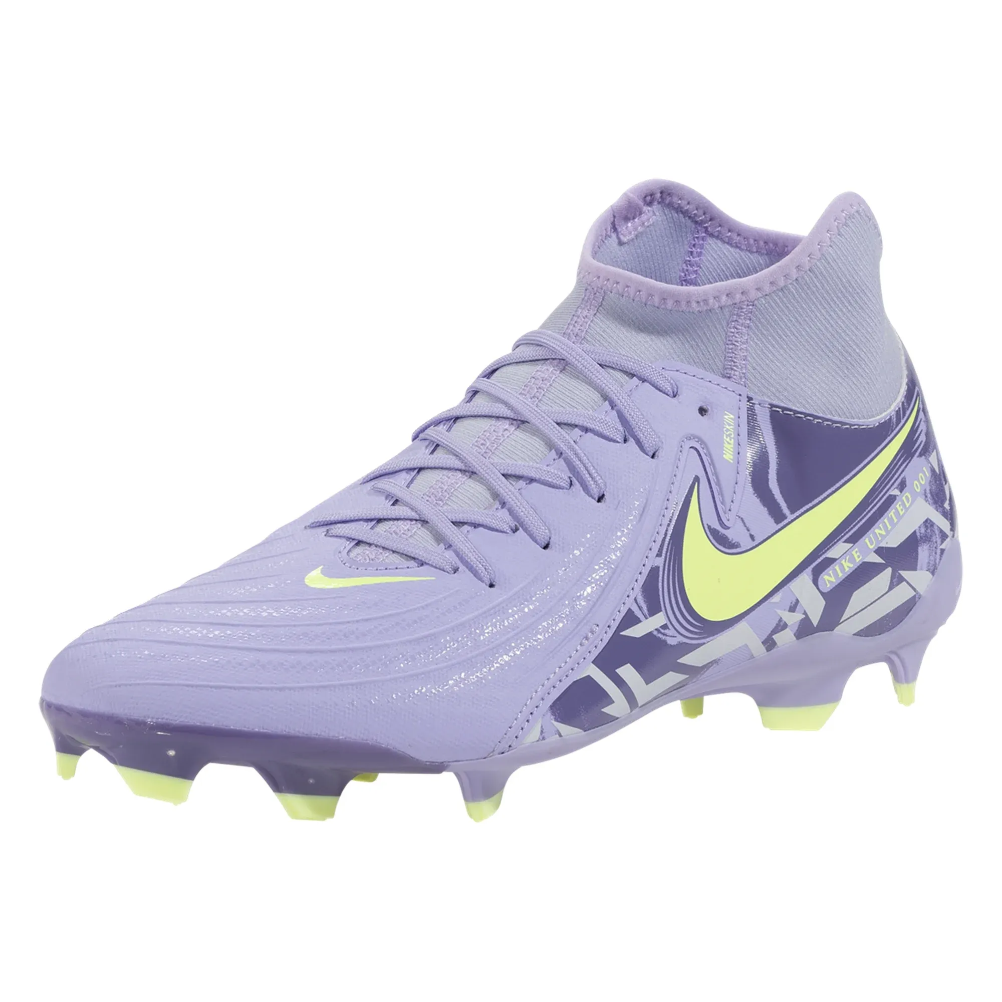 Nike United Phantom Luna II Academy FG/MG Soccer Cleats (Purple Agate/Barely Volt) Pilates - mat shoes Eco-friendly kids' shoes
