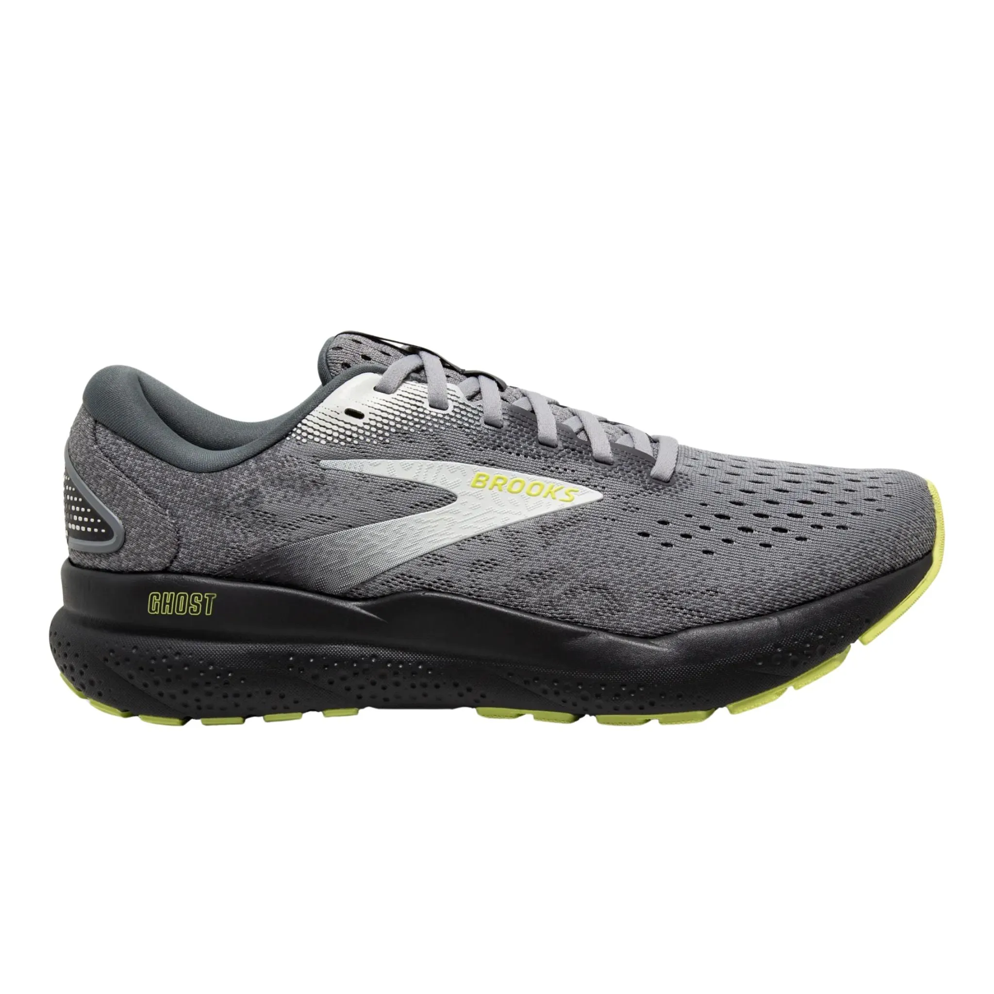 Brooks Men's 110418 040 Ghost 16 Primer Grey Lime Cushion Support Running Shoes (WIDE) Comfort support Fitness