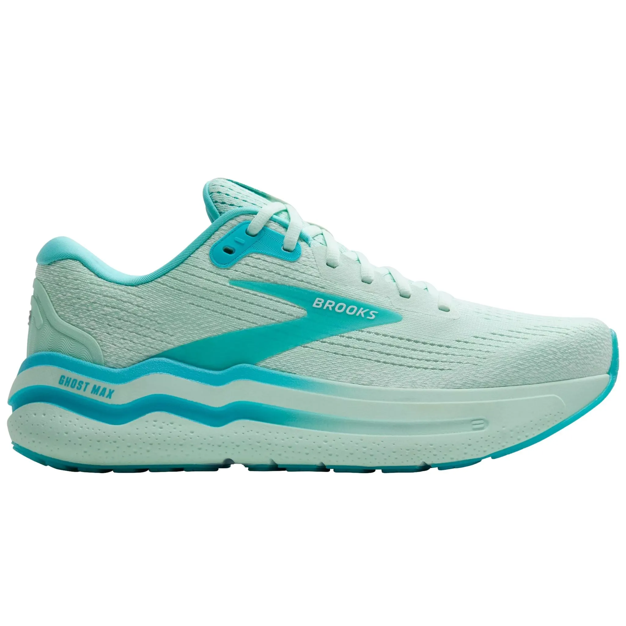 Brooks Men's 110431 451 Ghost Max 2 Honey Dew Blue White Cushion Neutral Running Shoes Stable Step Tone Play