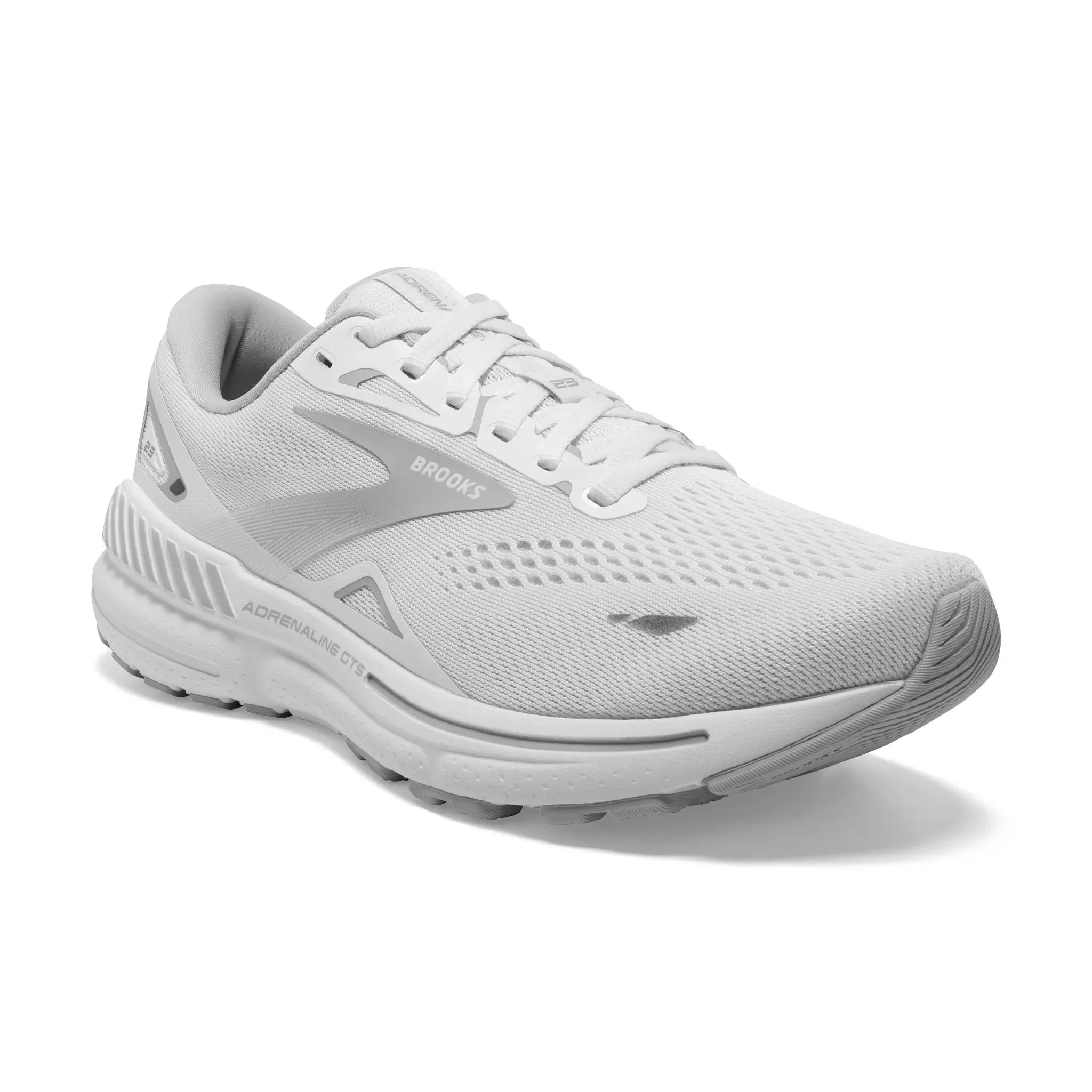 Multi-functional breathability Core Routine Brooks Women's 120381 104 Adrenaline GTS 23 White Oyster Silver Cushion Support Running Shoes