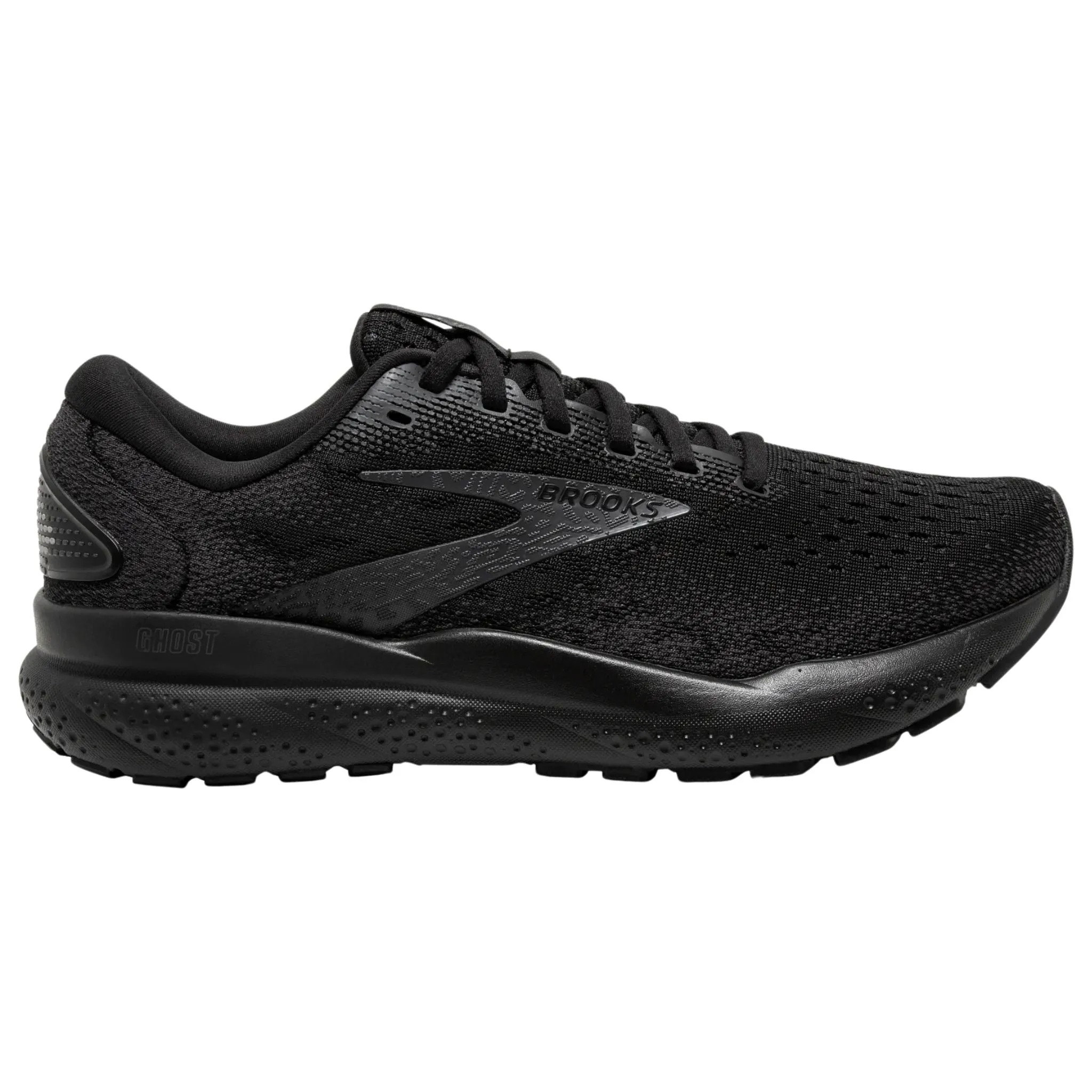 Brooks Women's 120407 020 Ghost 16 Black Black Ebony Cushion Support Running Shoes (WIDE) Barefoot Shoe Tech