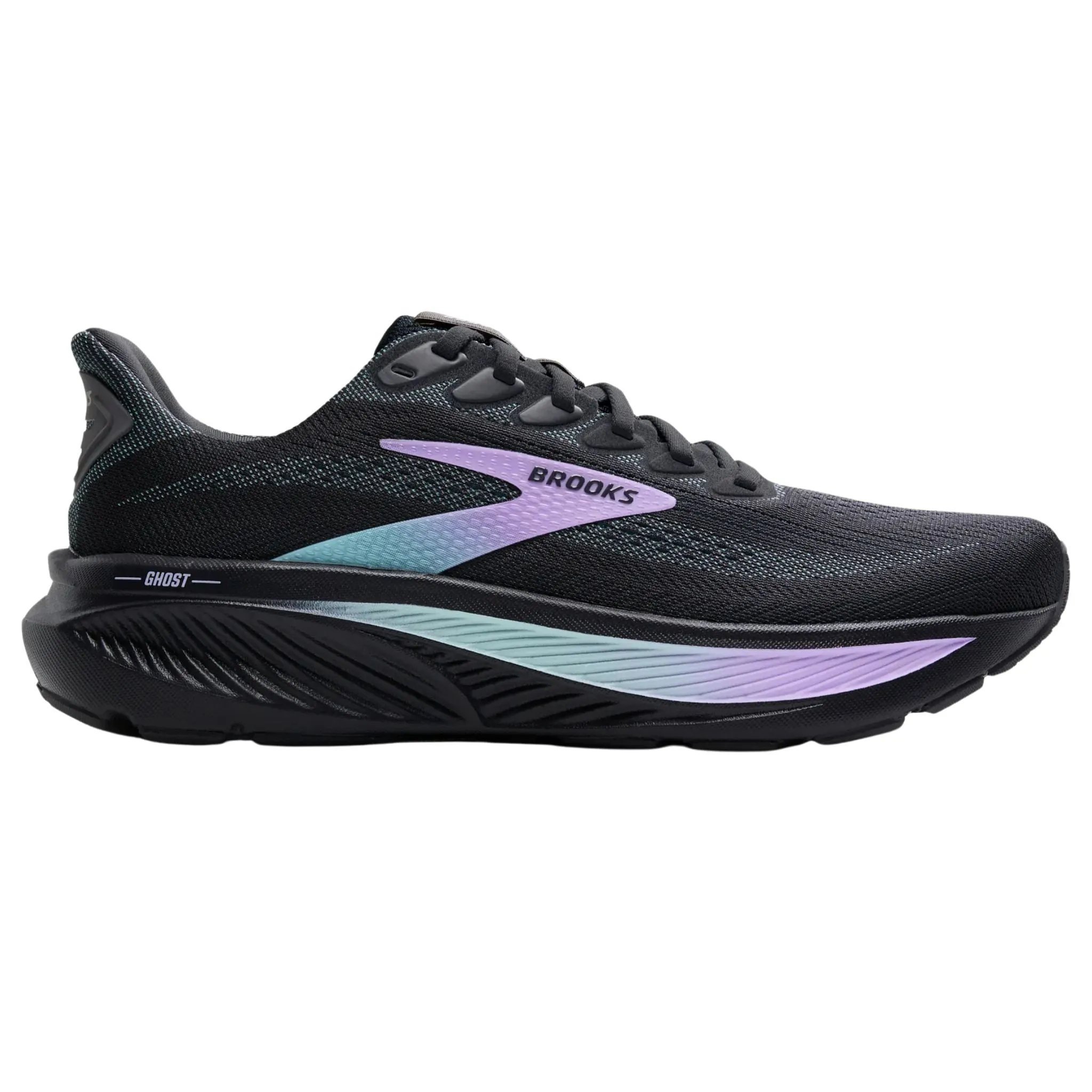 No Hassle Brooks Women's 120431 081 Ghost 17 Grey Clearwater Purple Neutral Cushion Running Shoes