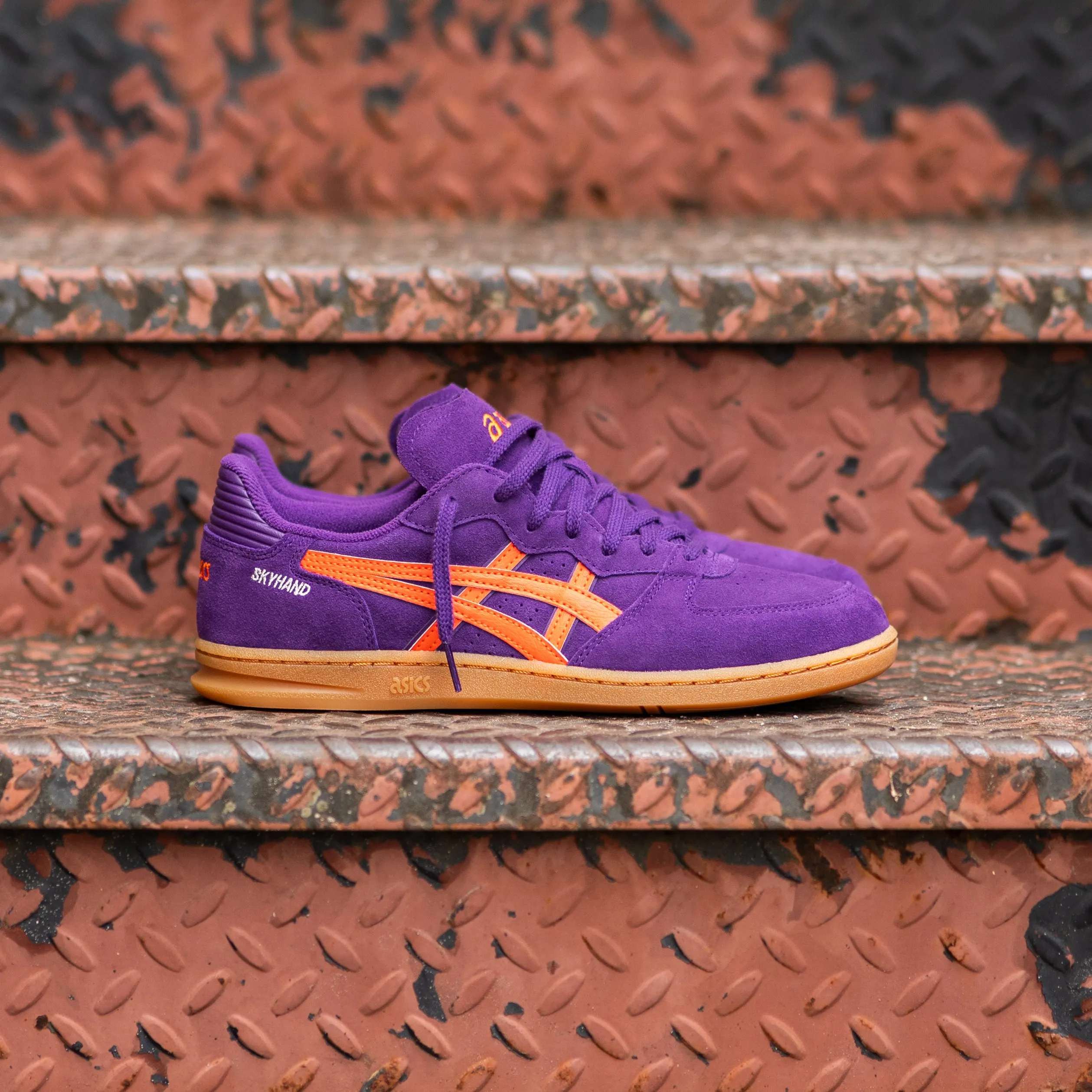 Sought-after wooden Men's Asics Skyhand OG (Midnight Plum/Koi)