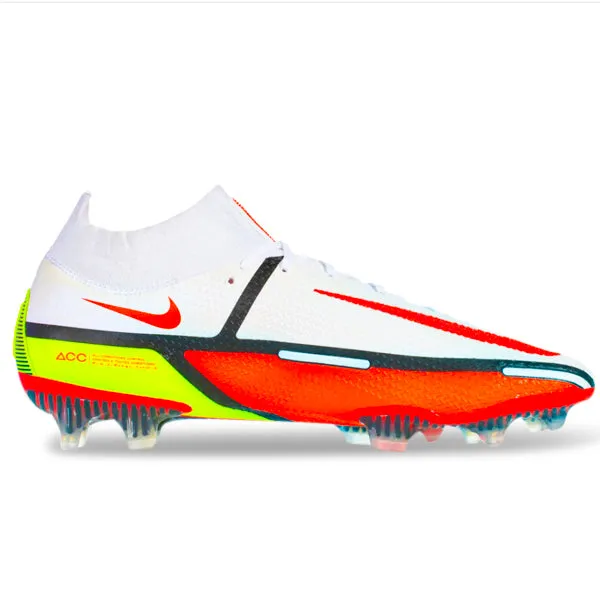 Trendy kids' shoes Nike Phantom GT2 Elite FG (White/Bright Crimson)