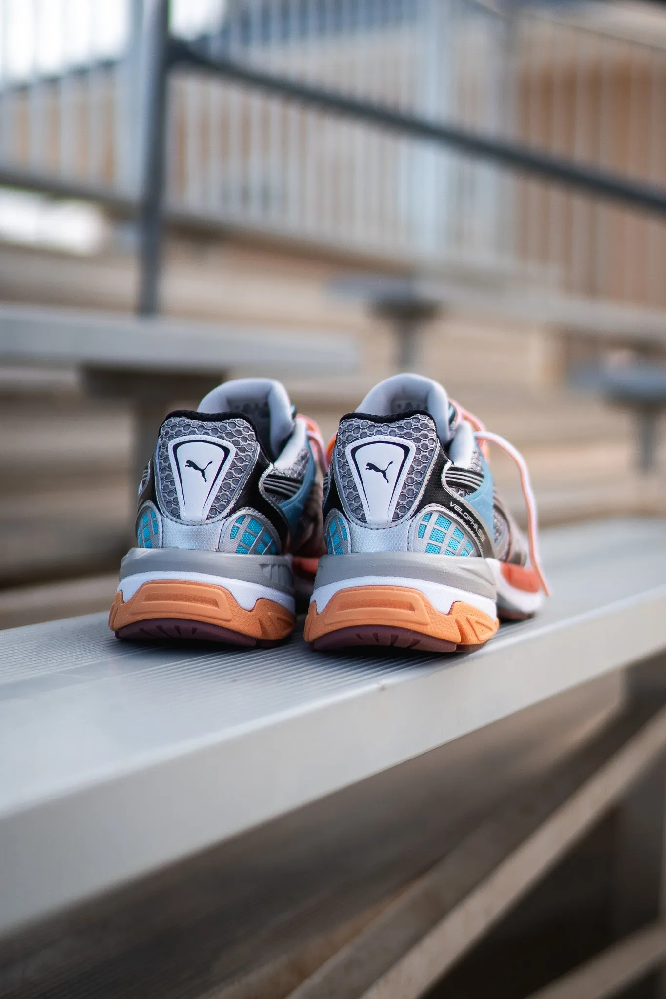 Distinctive flair Sporty Design Mens Puma Velophasis Phased (Cool Grey/Chili Powder)