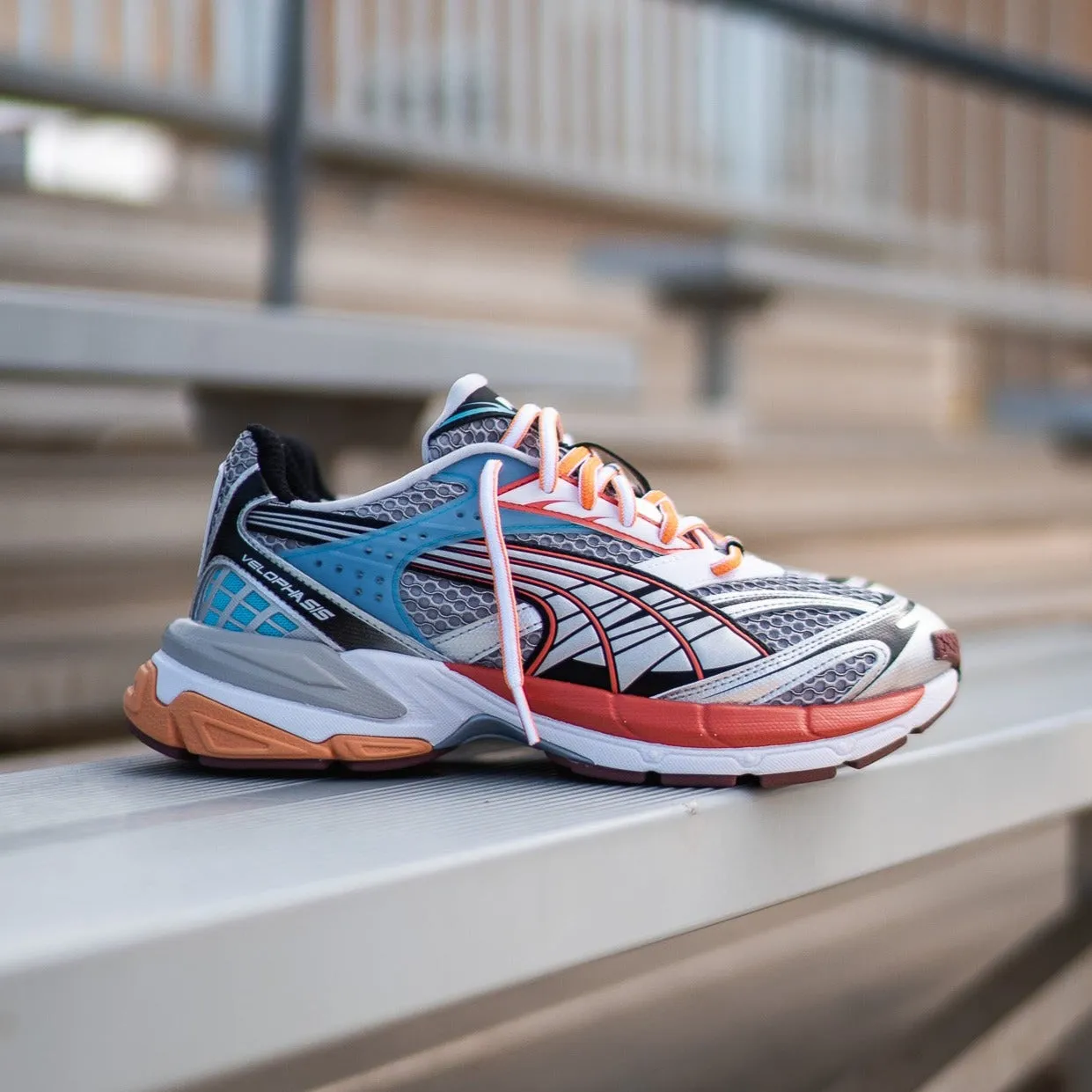 Mens Puma Velophasis Phased (Cool Grey/Chili Powder) most difficult