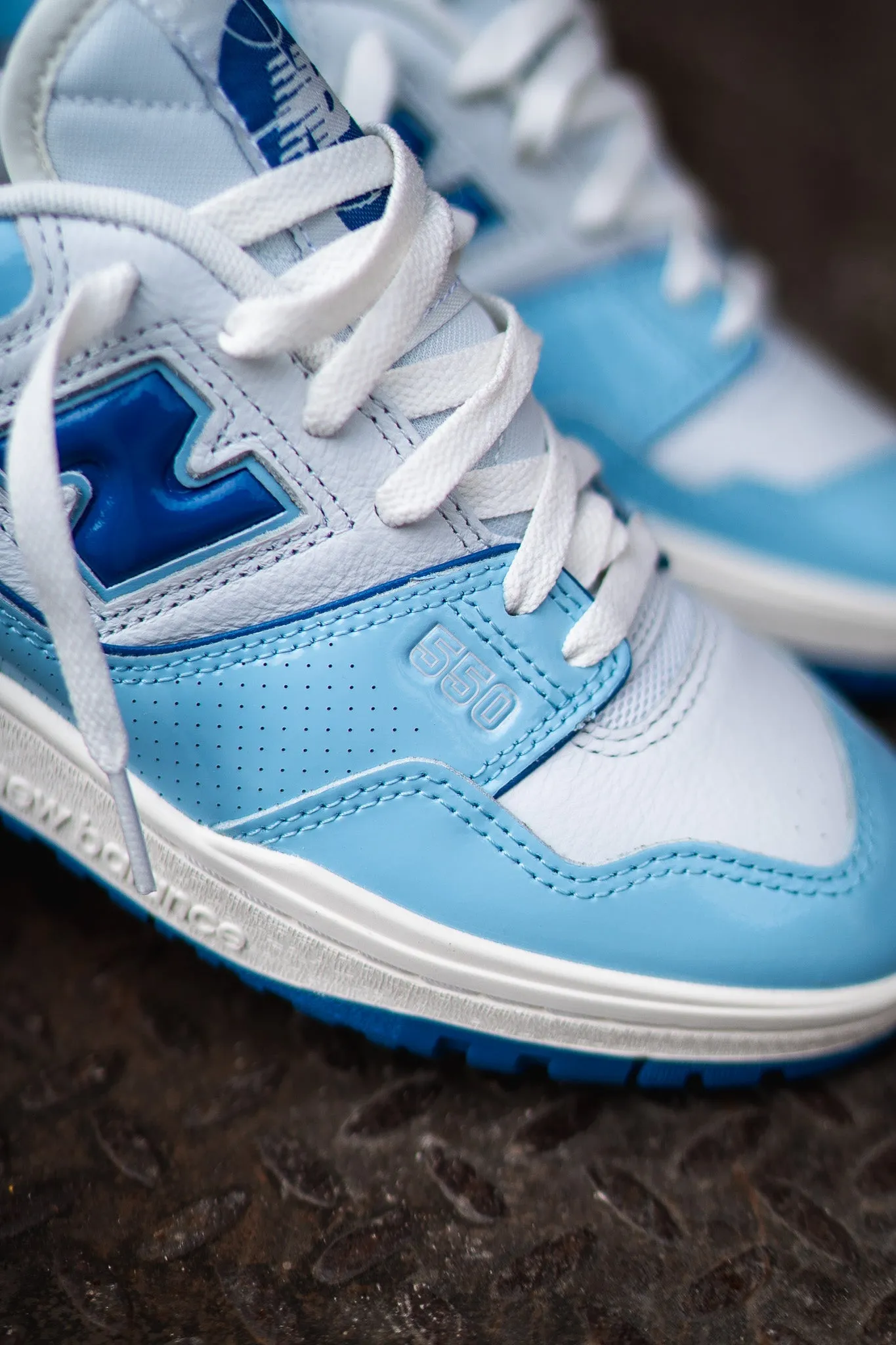 Popular geometric Mens New Balance 550 (White/Powder Blue) - BB550YKE