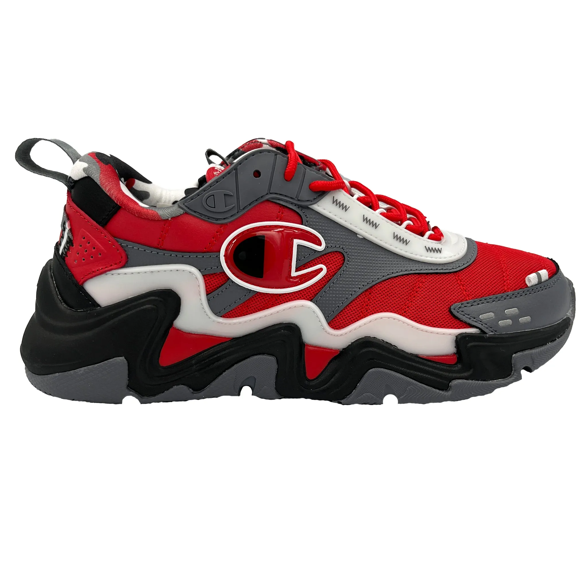 Streetwear Style Snack Run Champion Men's Scarlet/Grey Hyper C Flood Shoes CP101687M