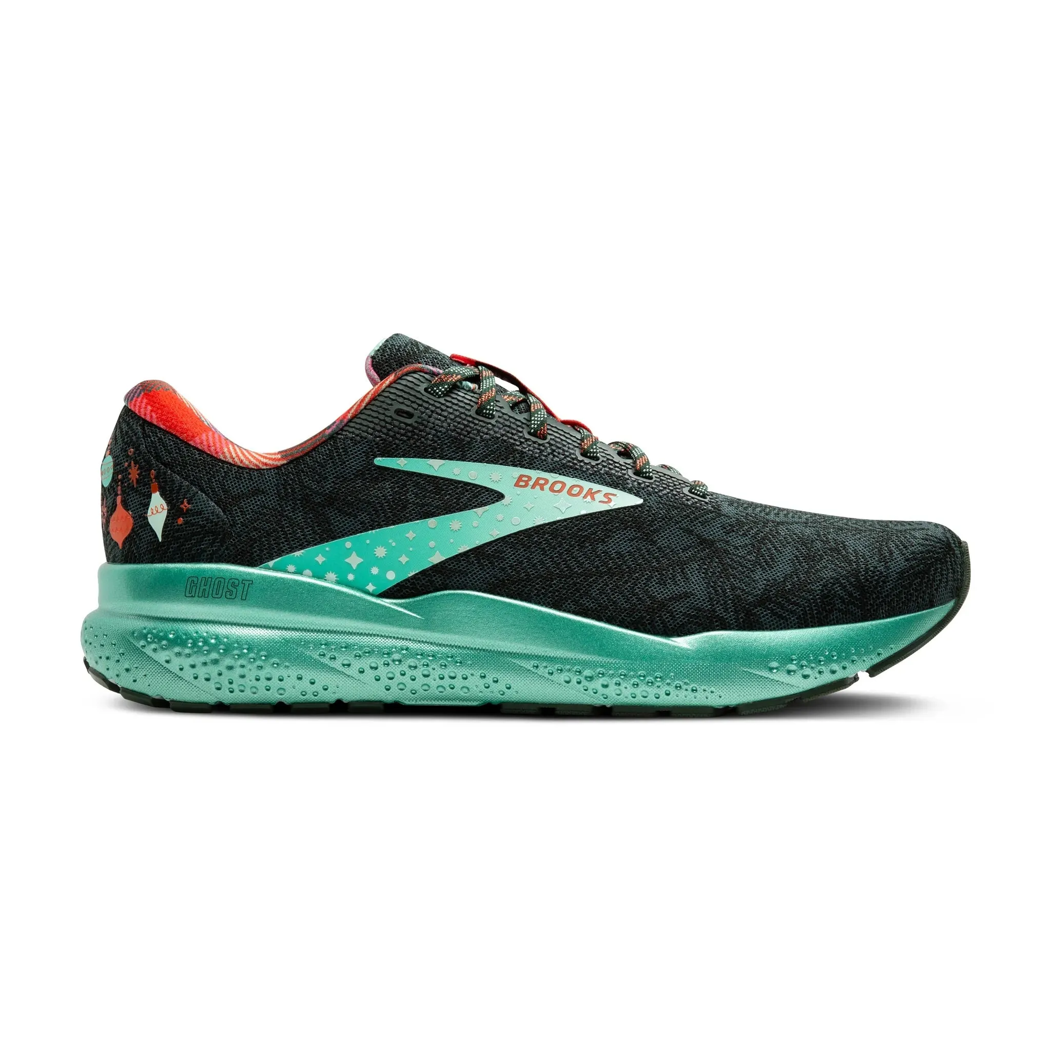 Brooks Men's 110418 389 Ghost 16 Christmas Posy Sycamore Fiesta Cushion Support Running Shoes Stride Easy