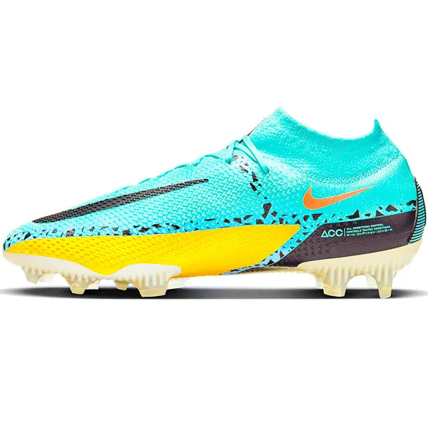 lace - up shoes Reinforced heel Nike Phantom GT2 Elite DF FG (Glacier Ice/Black)